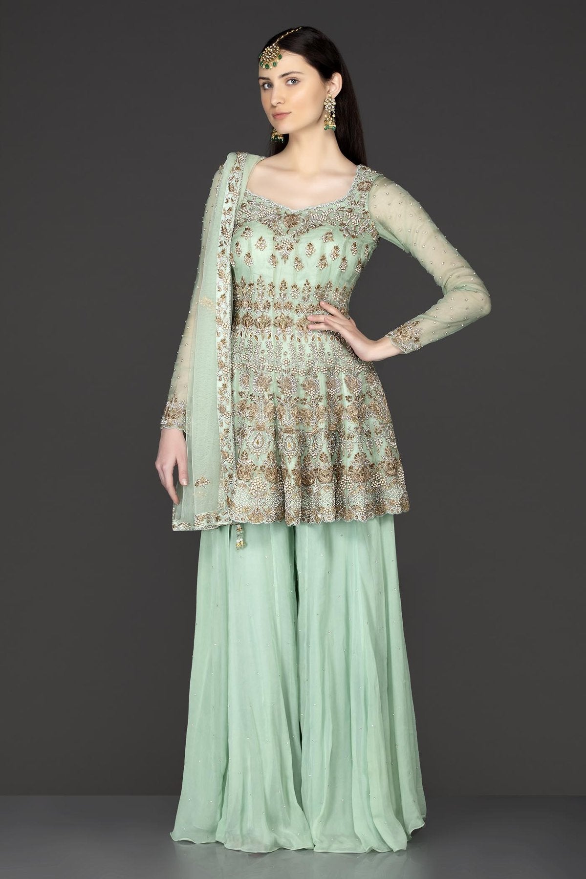 Buy Peplum Sharara UK online - Pakistani Wedding Dresses