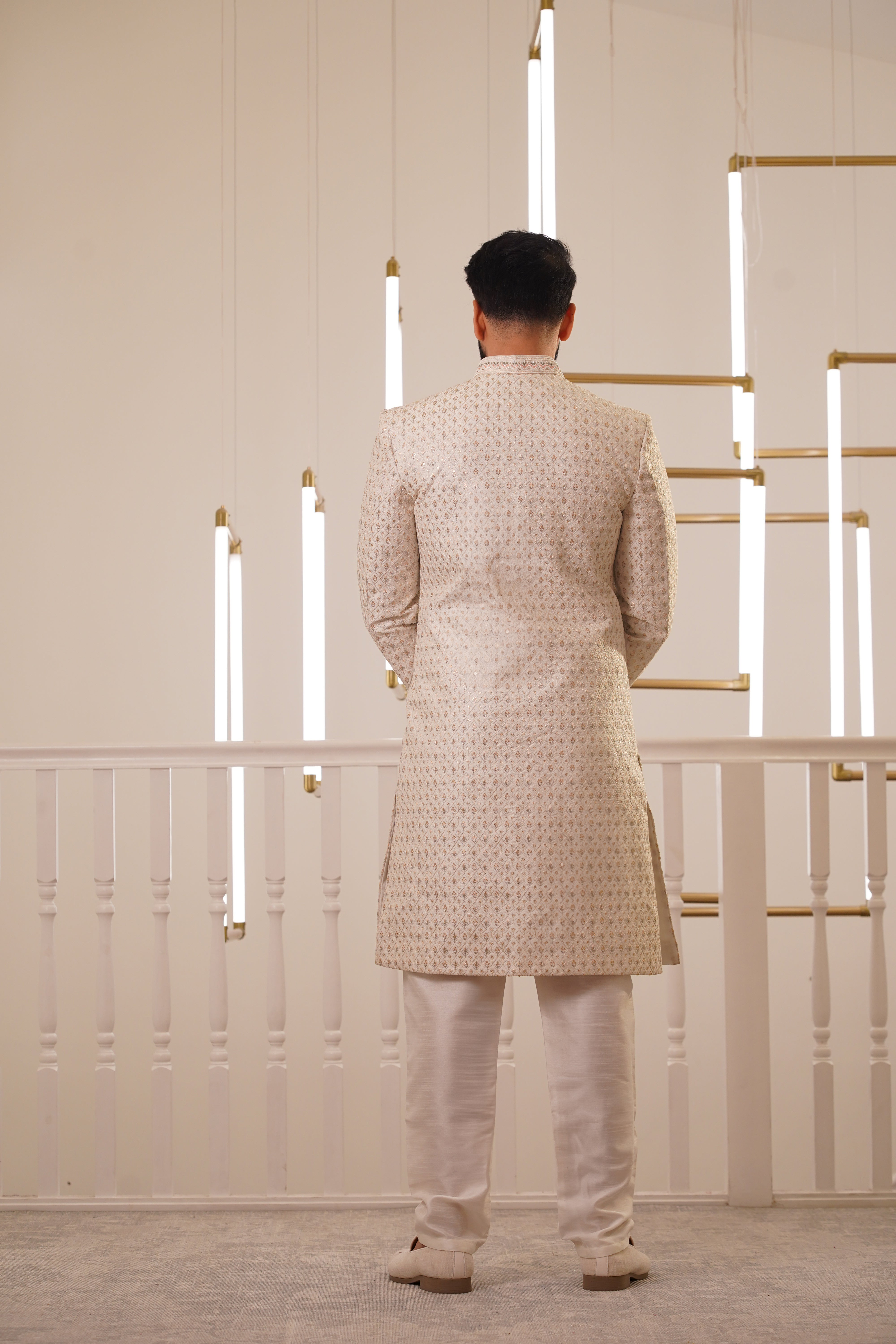 IVORY EMBROIDERY SHERWANI