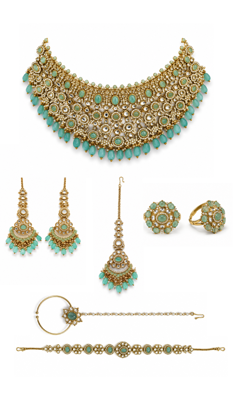 Meher Emerald Bridal Set