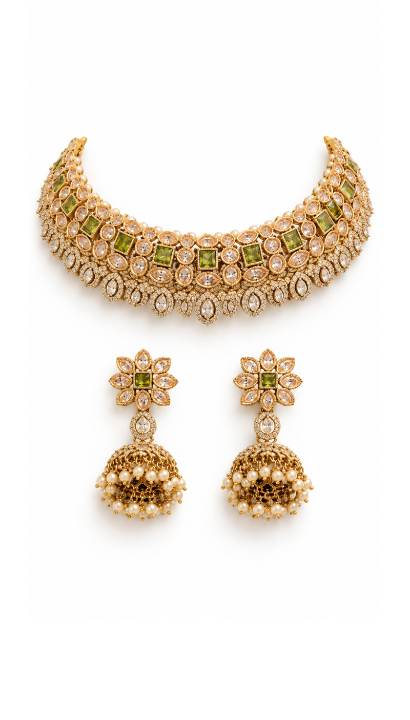 Gold Kundan Necklace Set