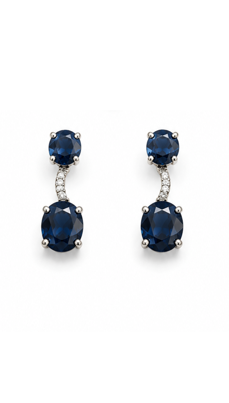 Sapphire American Diamond Necklace Set