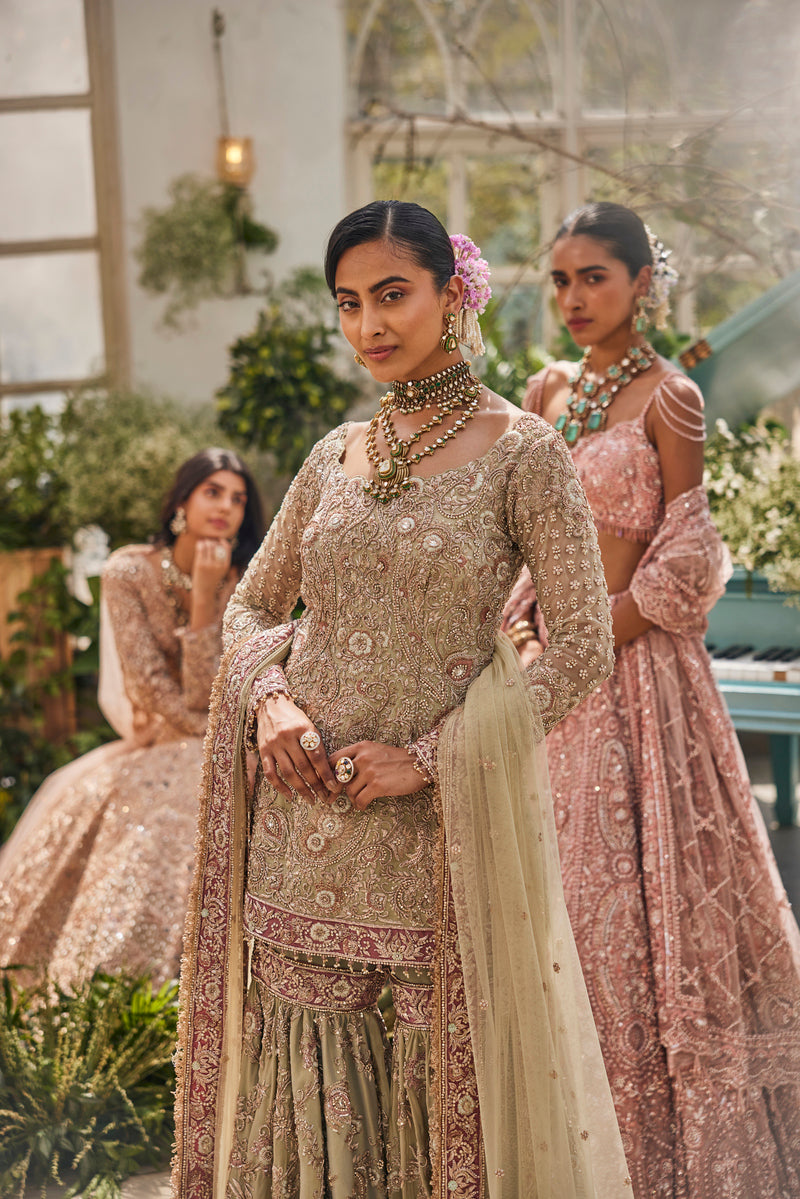 BEAUTIFUL HAND EMBROIDERY SUIT AND SHARARA WITH DUPATTA