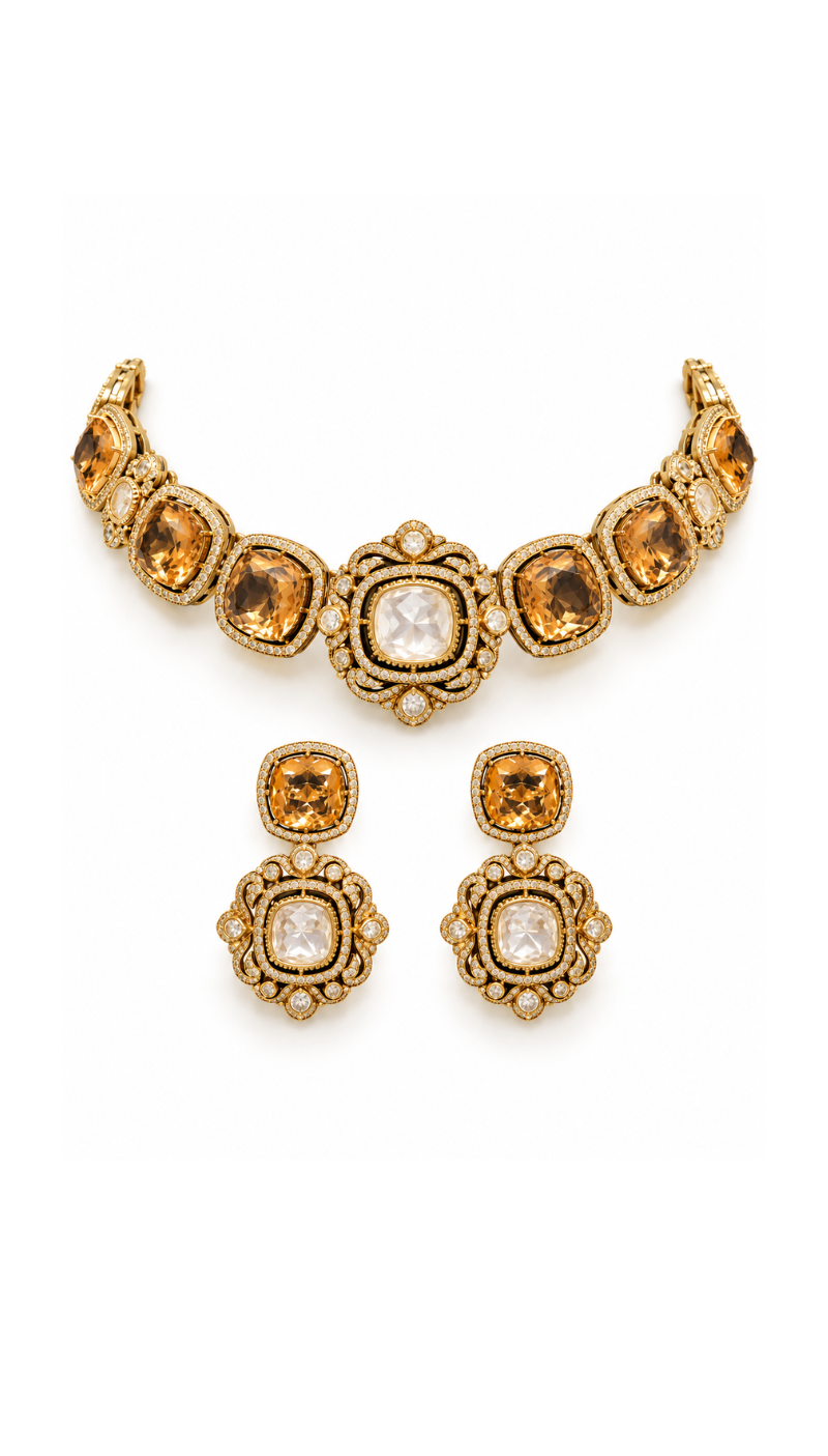 Cushion-Cut Necklace Set