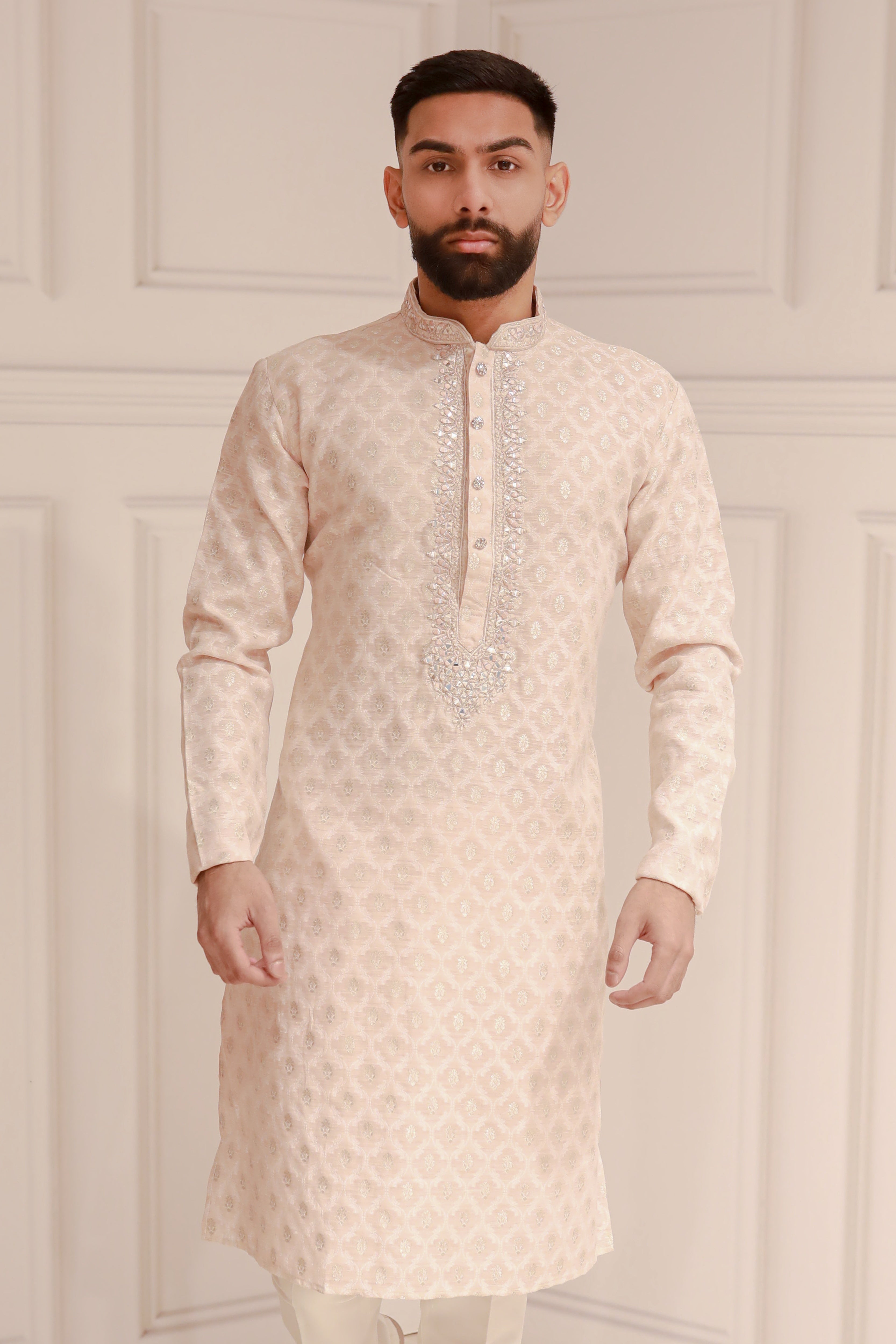 BLUSH PINK EMBROIDERY KURTA WITH TROUSER