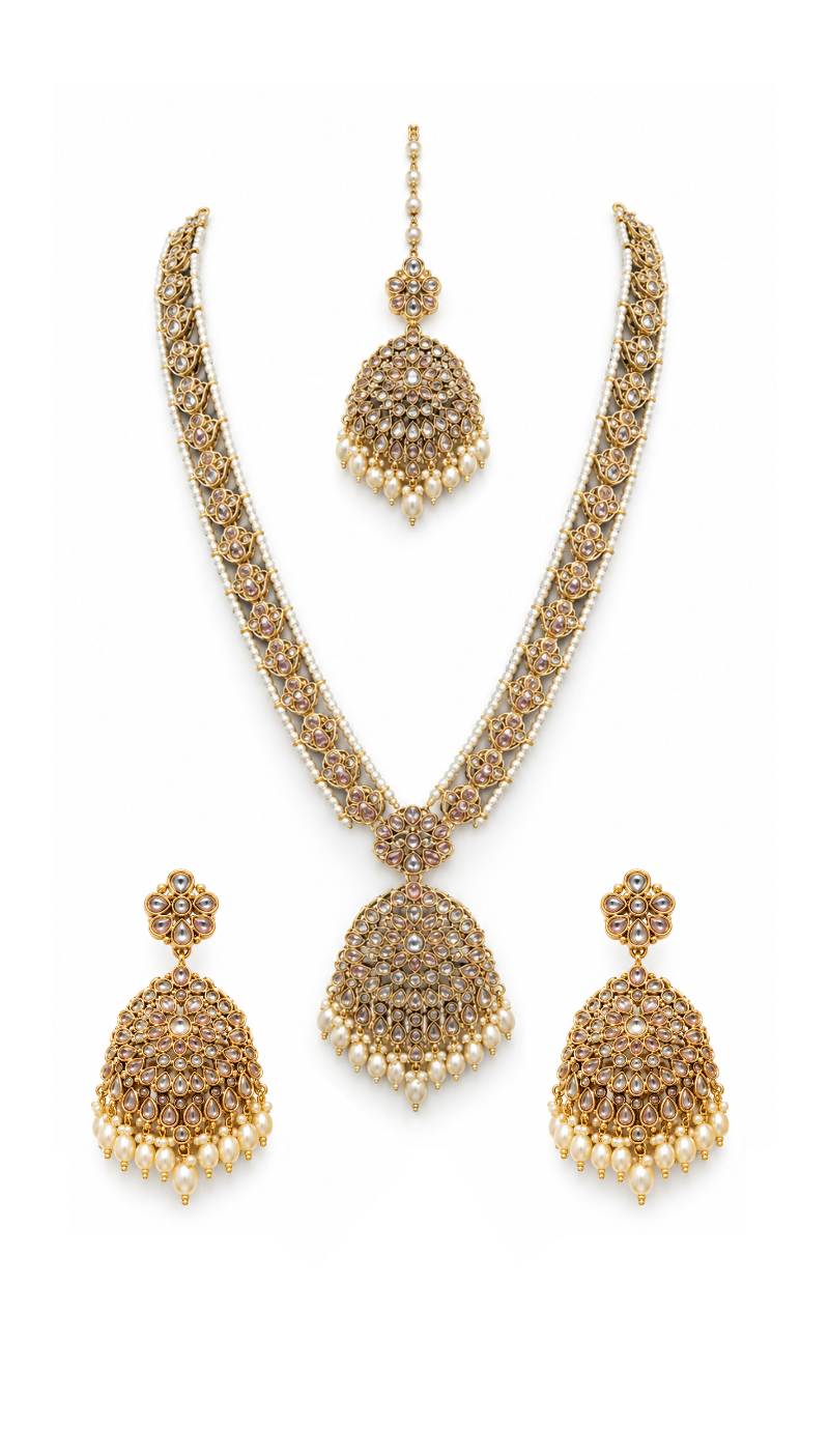 Antique Polki Bloom Necklace Set
