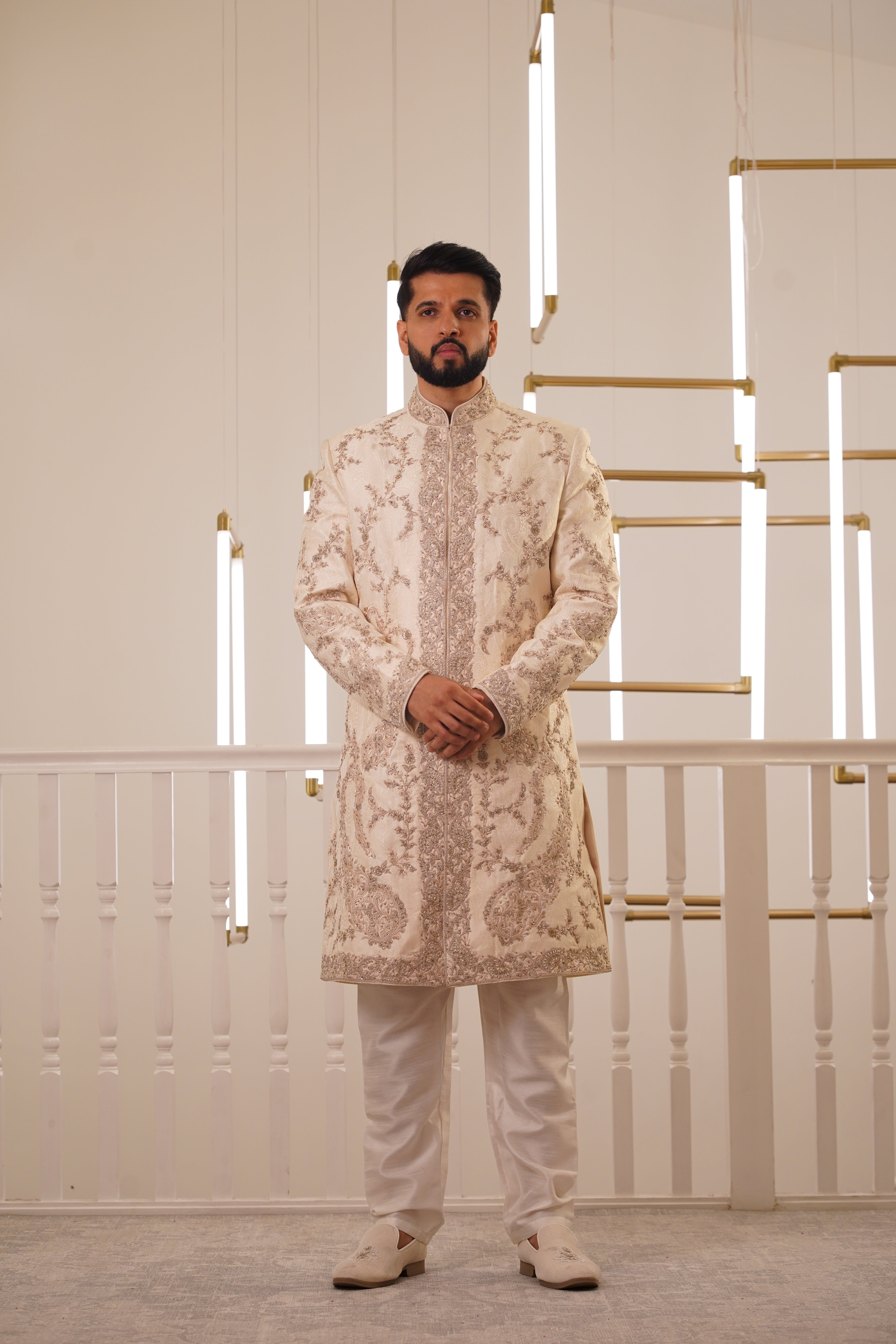 IVORY EMBROIDERY SHERWANI
