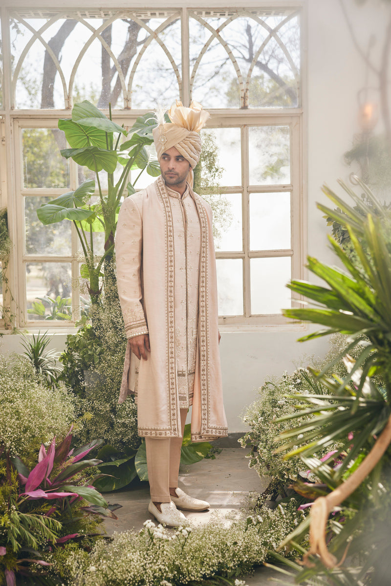ELEGANT SHERWANI WITH TROUSER AND PALLA