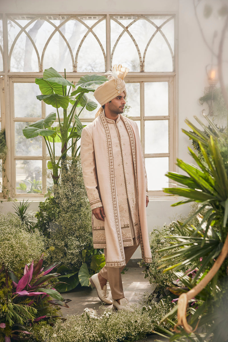 ELEGANT SHERWANI WITH TROUSER AND PALLA
