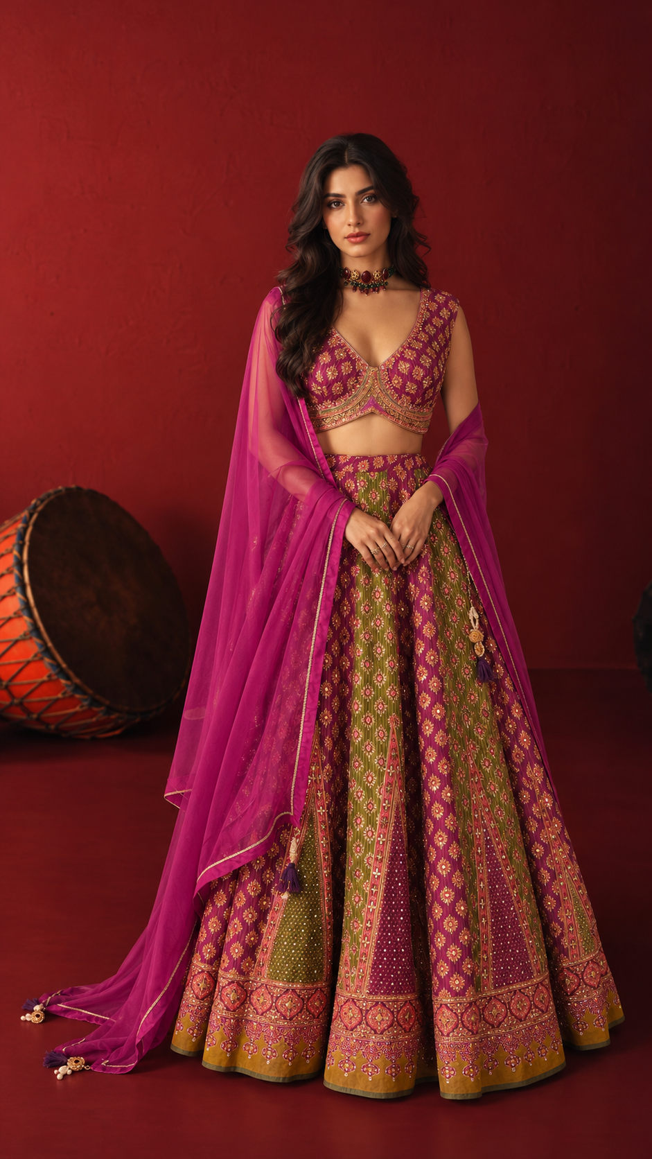 Purple Elegance Embroidered Lehenga