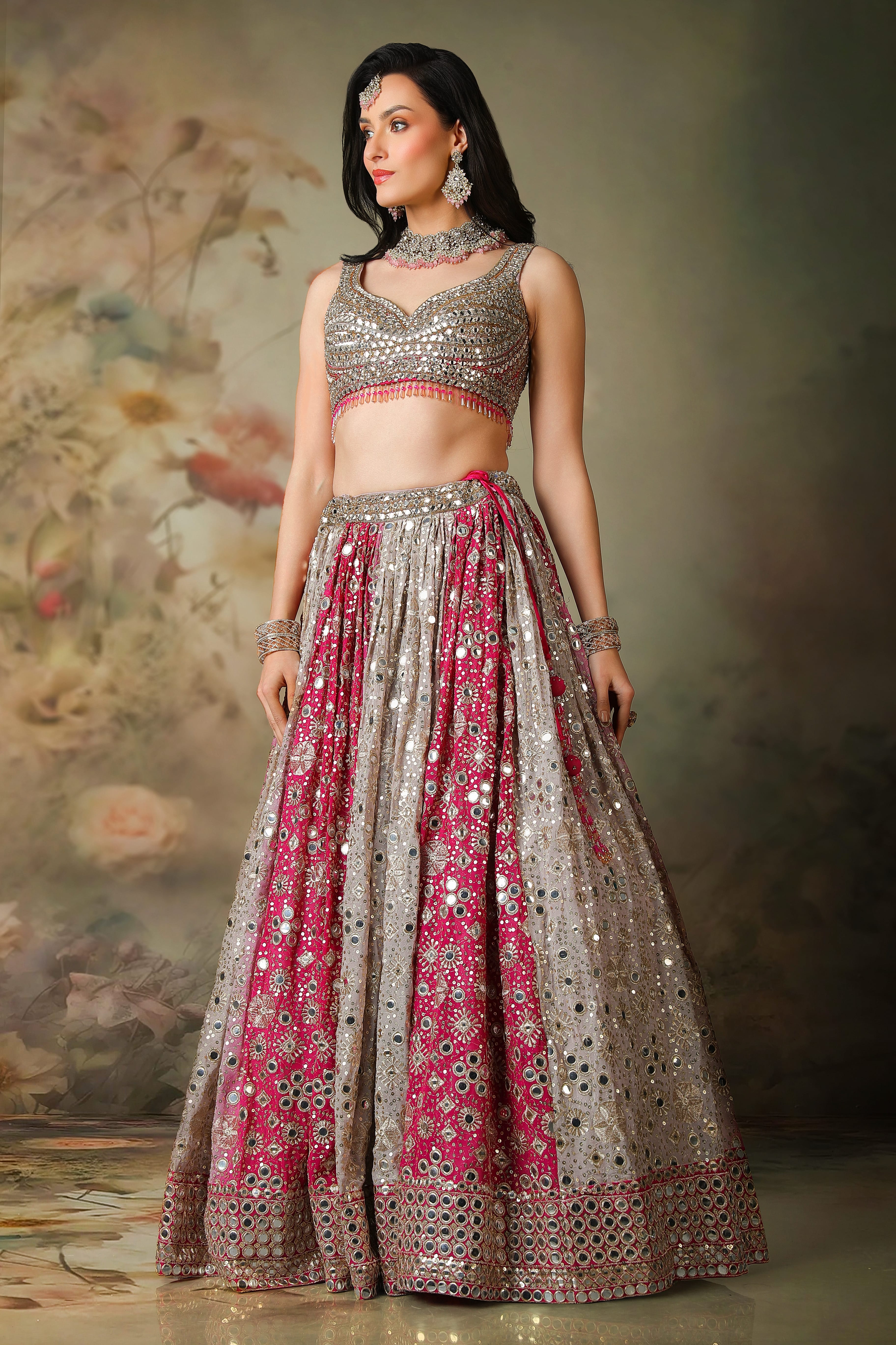 GOLDEN MIRROR TOP WITH OMREY SKIRT