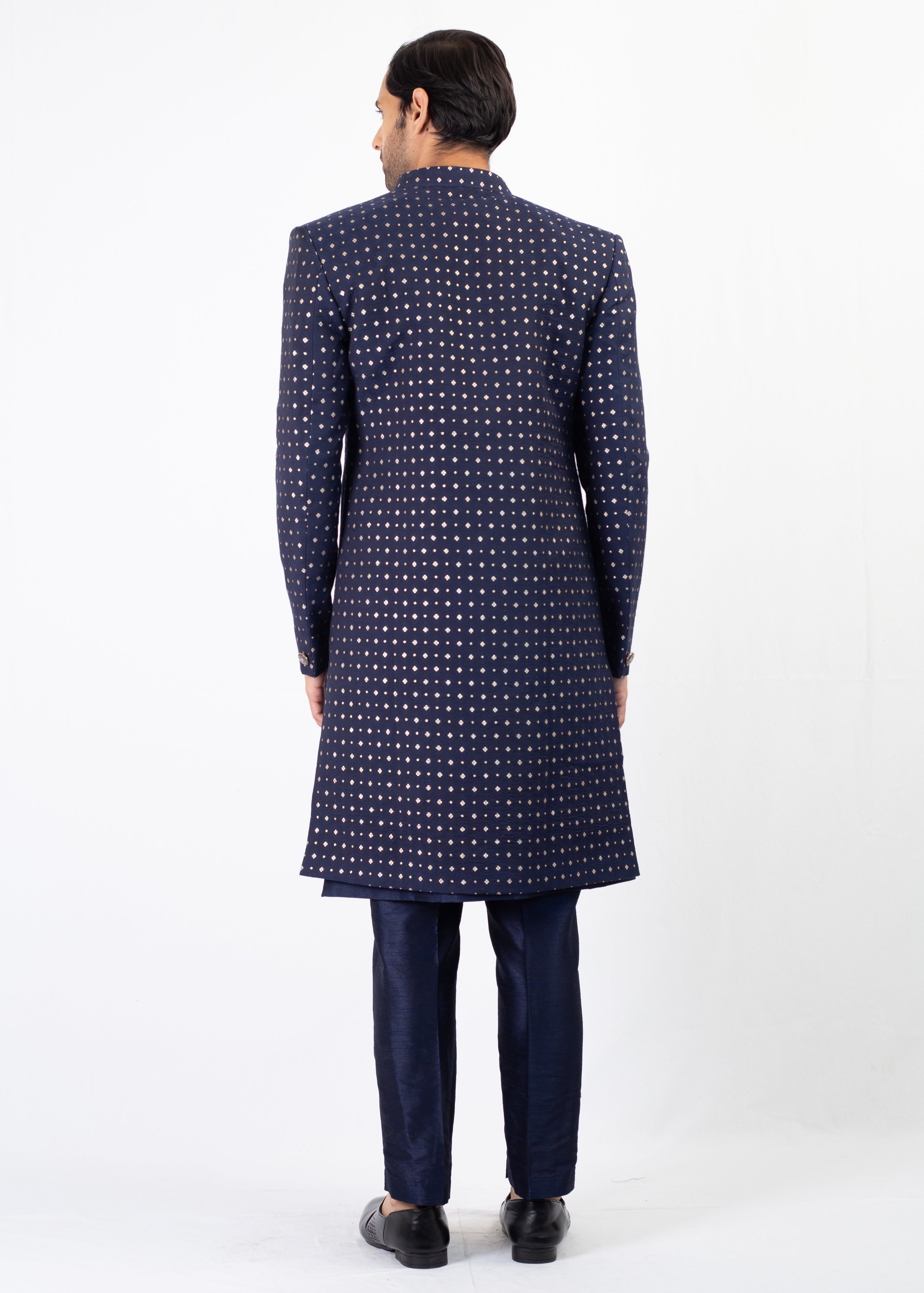 BLUE ELEGANT SHERWANI AND KURTA WITH TROUSER