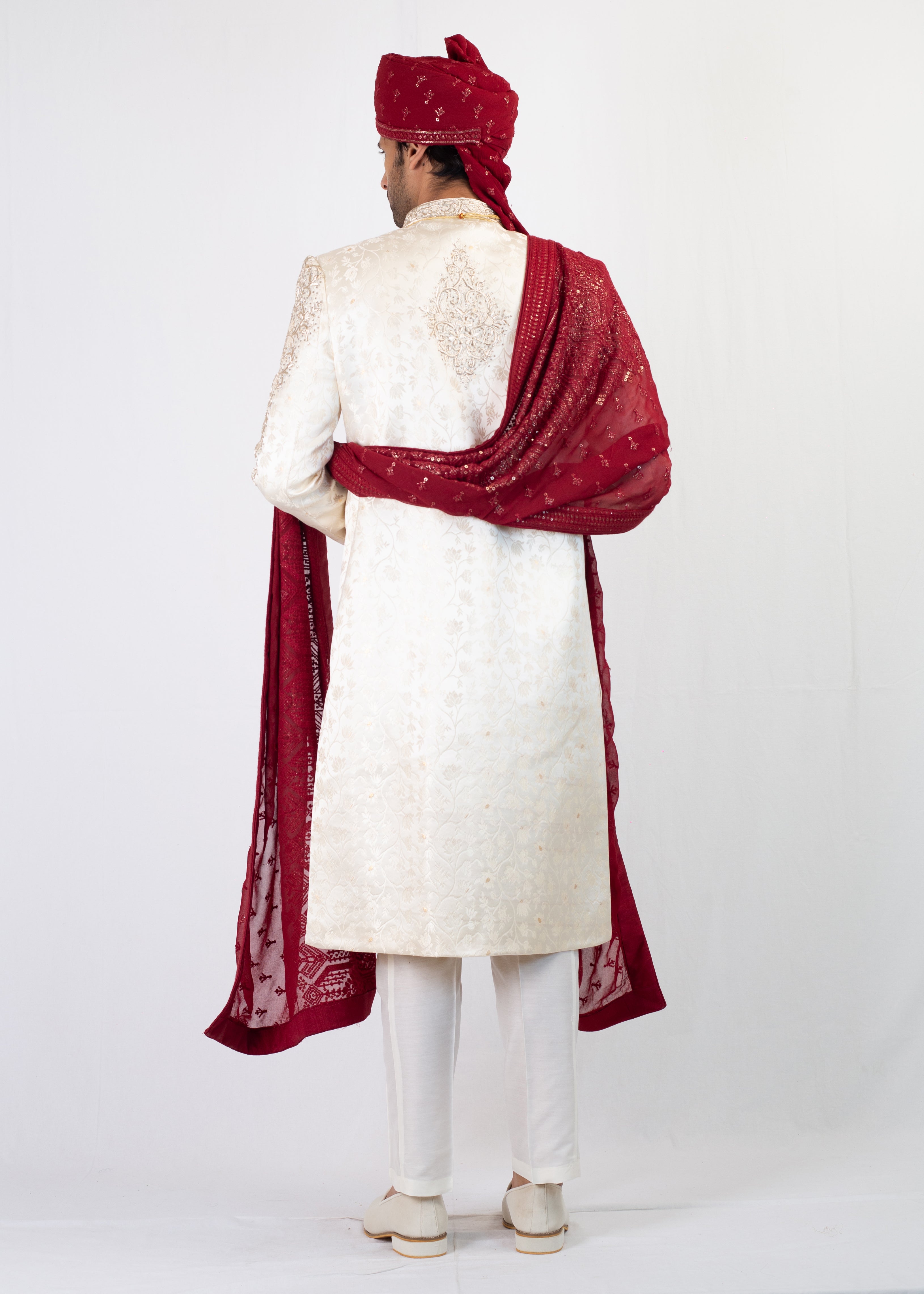 CREAM ELEGANT SHERWANI WITH TROUSER