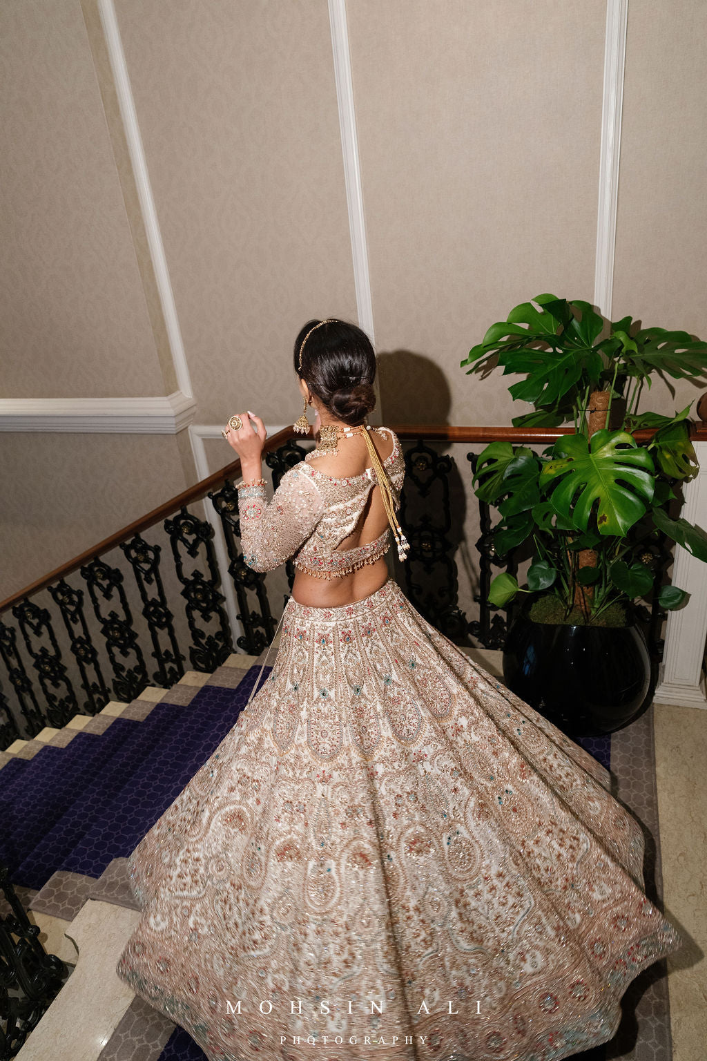 White Bridal Lehenga With Dupatta & Veil