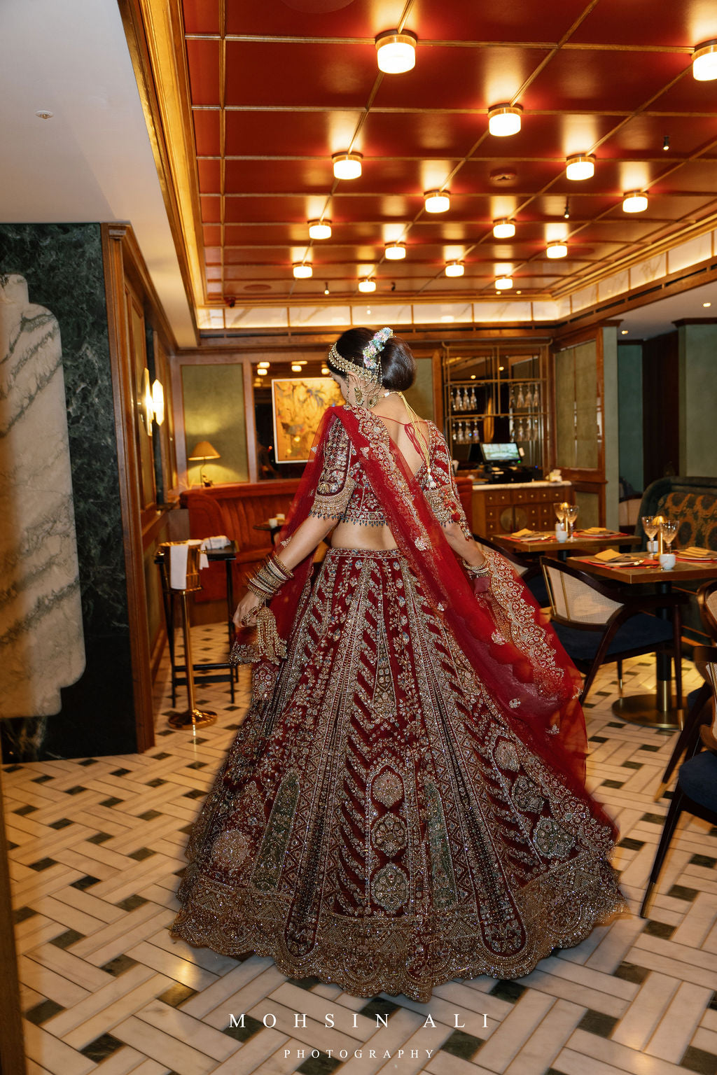 Red velvet Bridal Lehenga
