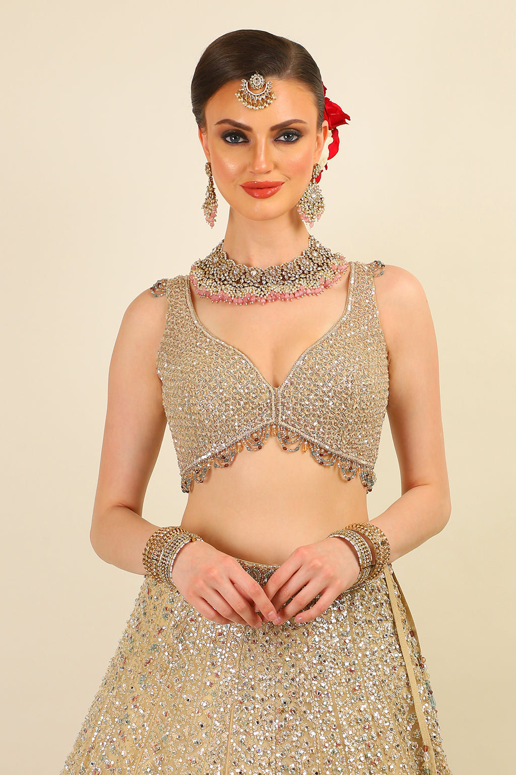 LIGHT GOLD BRIDAL LEHENGA