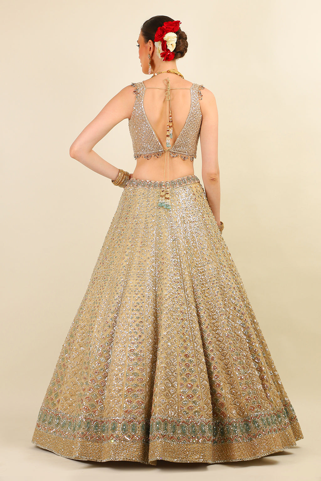 LIGHT GOLD BRIDAL LEHENGA