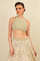 EMBROIDERED LEHENGA WITH PEARL WORK TOP