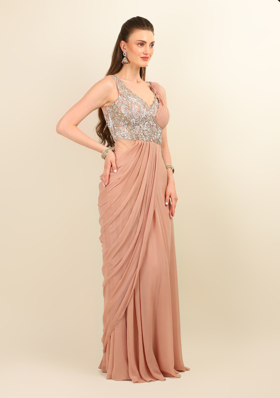 NUDE STITCH SAREE