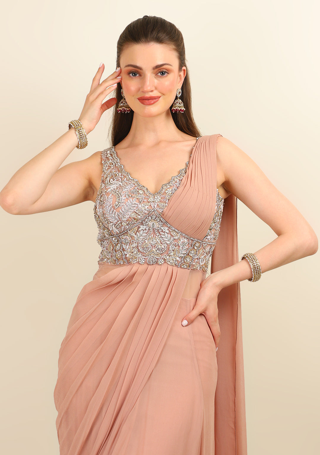NUDE STITCH SAREE