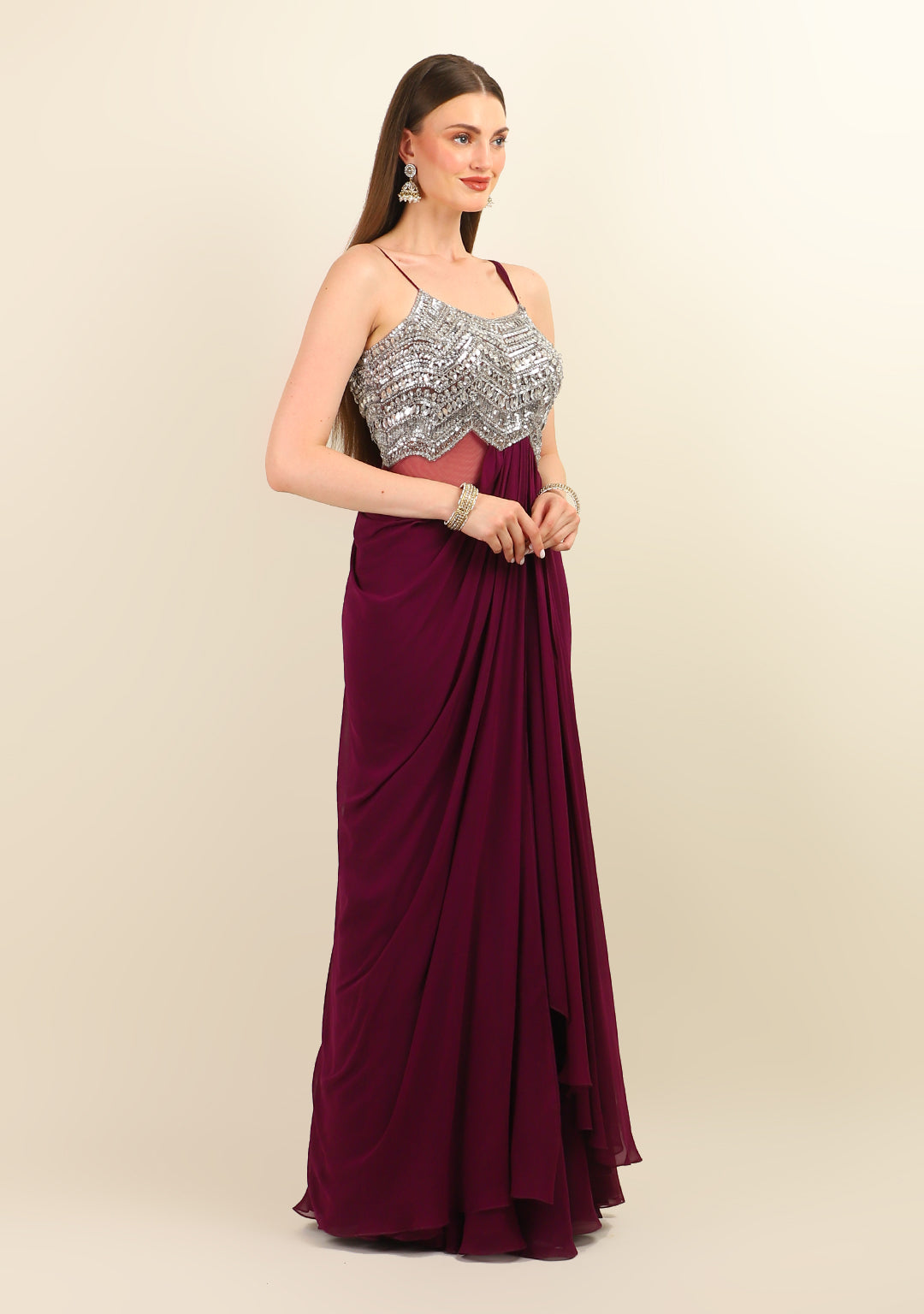 PURPLE STITCH SAREE
