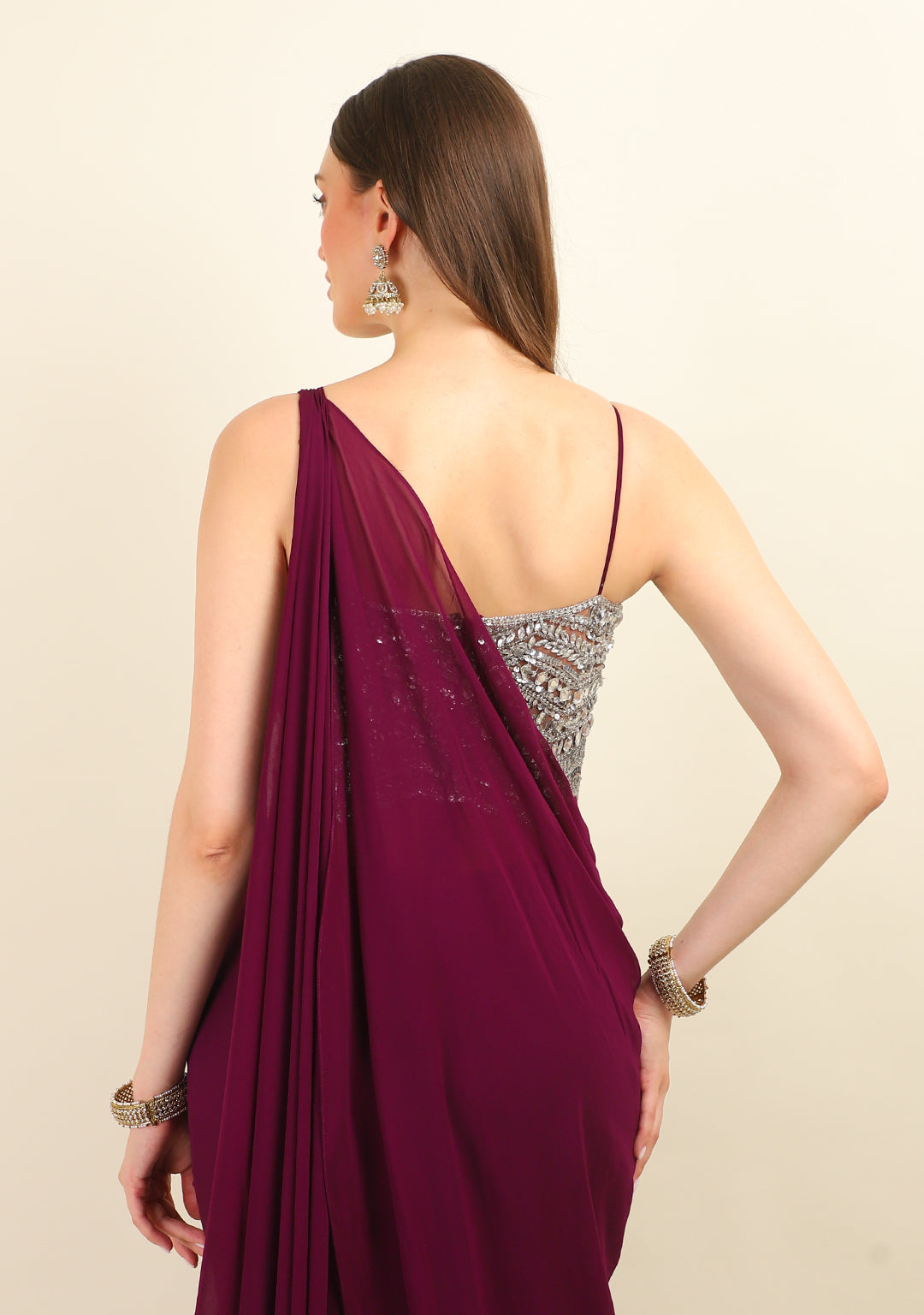 PURPLE STITCH SAREE