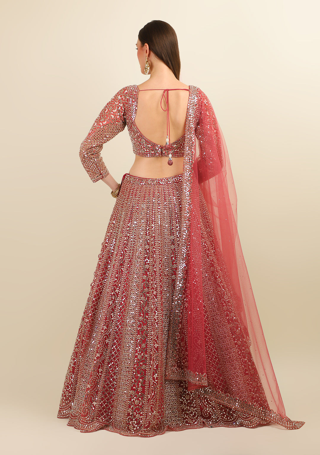 ONION PINK EMBROIDERED LEHENGA