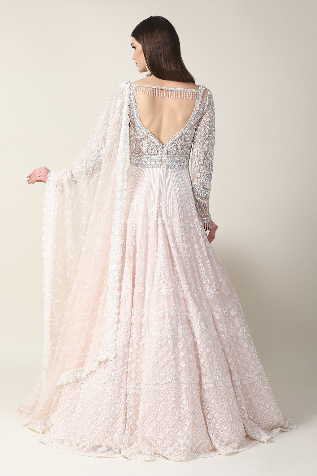 LIGHT PINK EMB GOWN