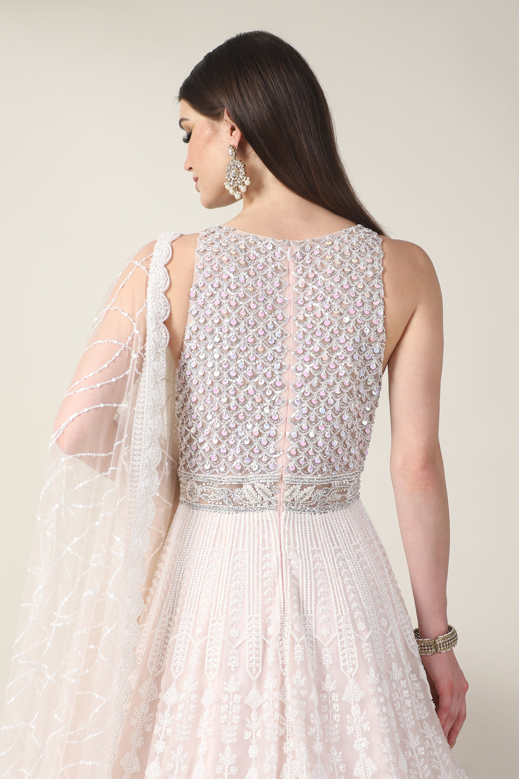 LIGHT PINK EMB GOWN