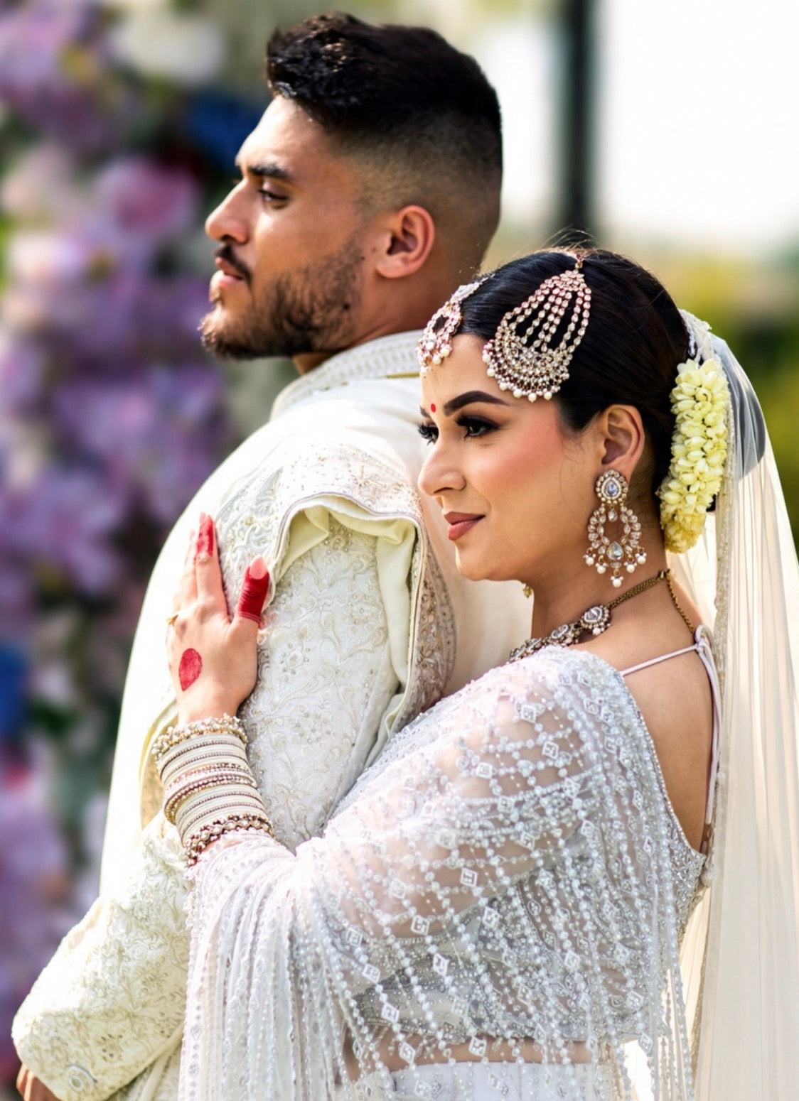 Sharleen in Ivory Saree with Veil