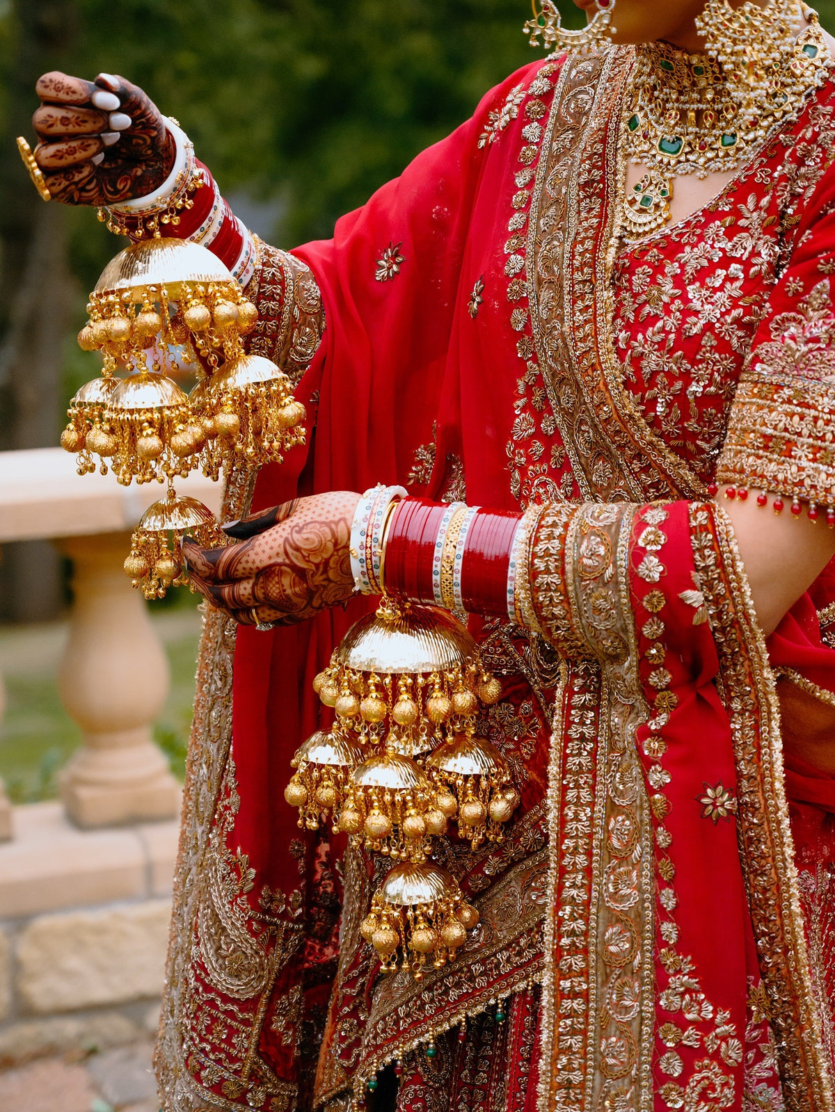 Jaspreet's Anand Karaj in Crimson Red Lehenga