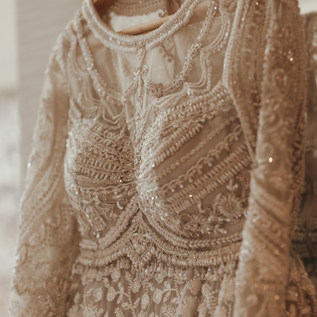 Marya Hanna in White Floral Pearl Lehenga