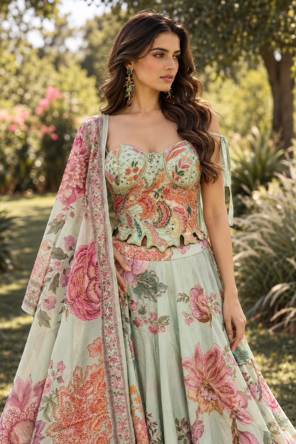 Blush Garden Printed Lehenga