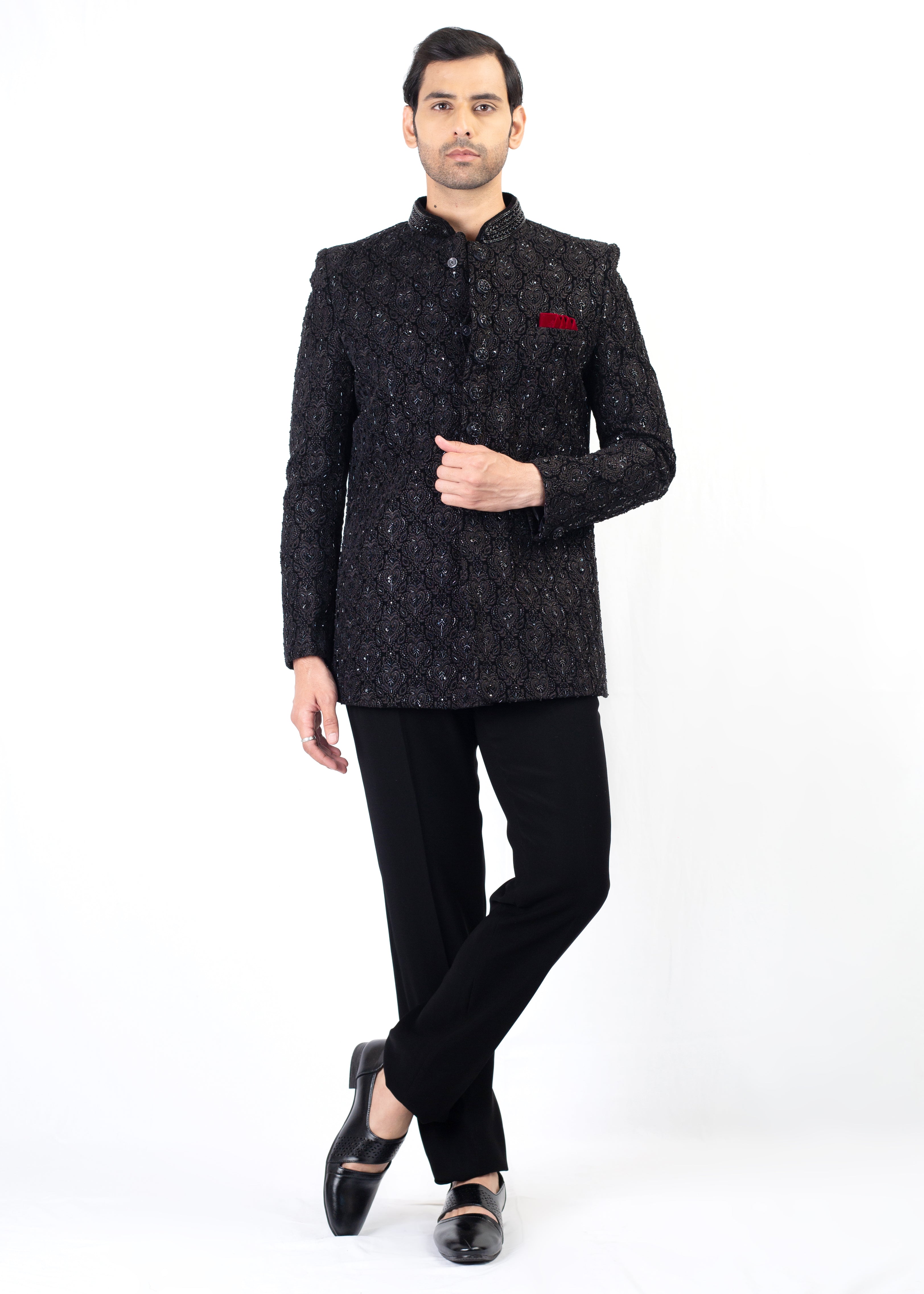 BLACK ELEGANT EMBROIDERY BLAZER ONLY