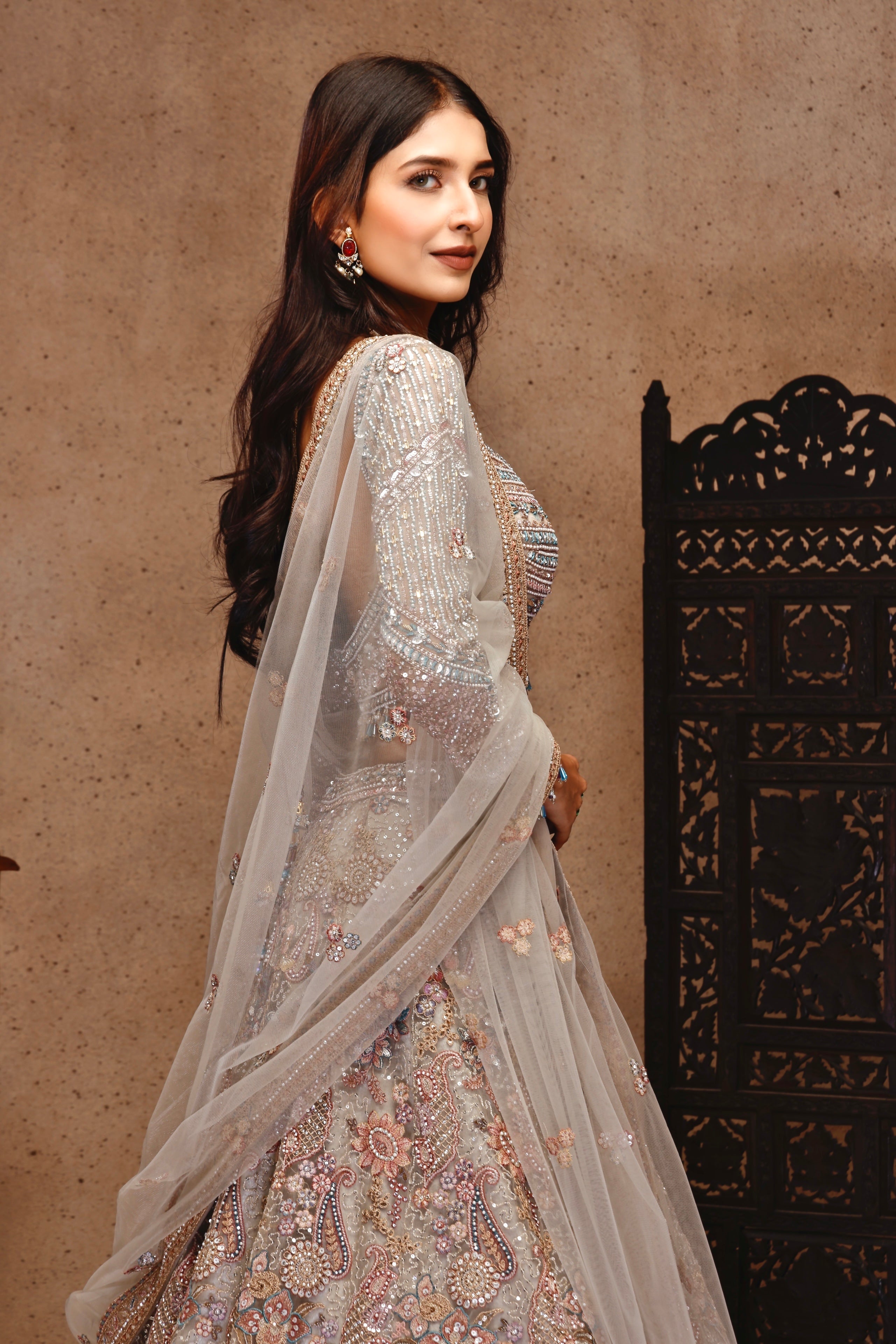 MINT GREEN EMBROIDERY FULL SLEEVE TOP WITH MINT GREEN SKIRT