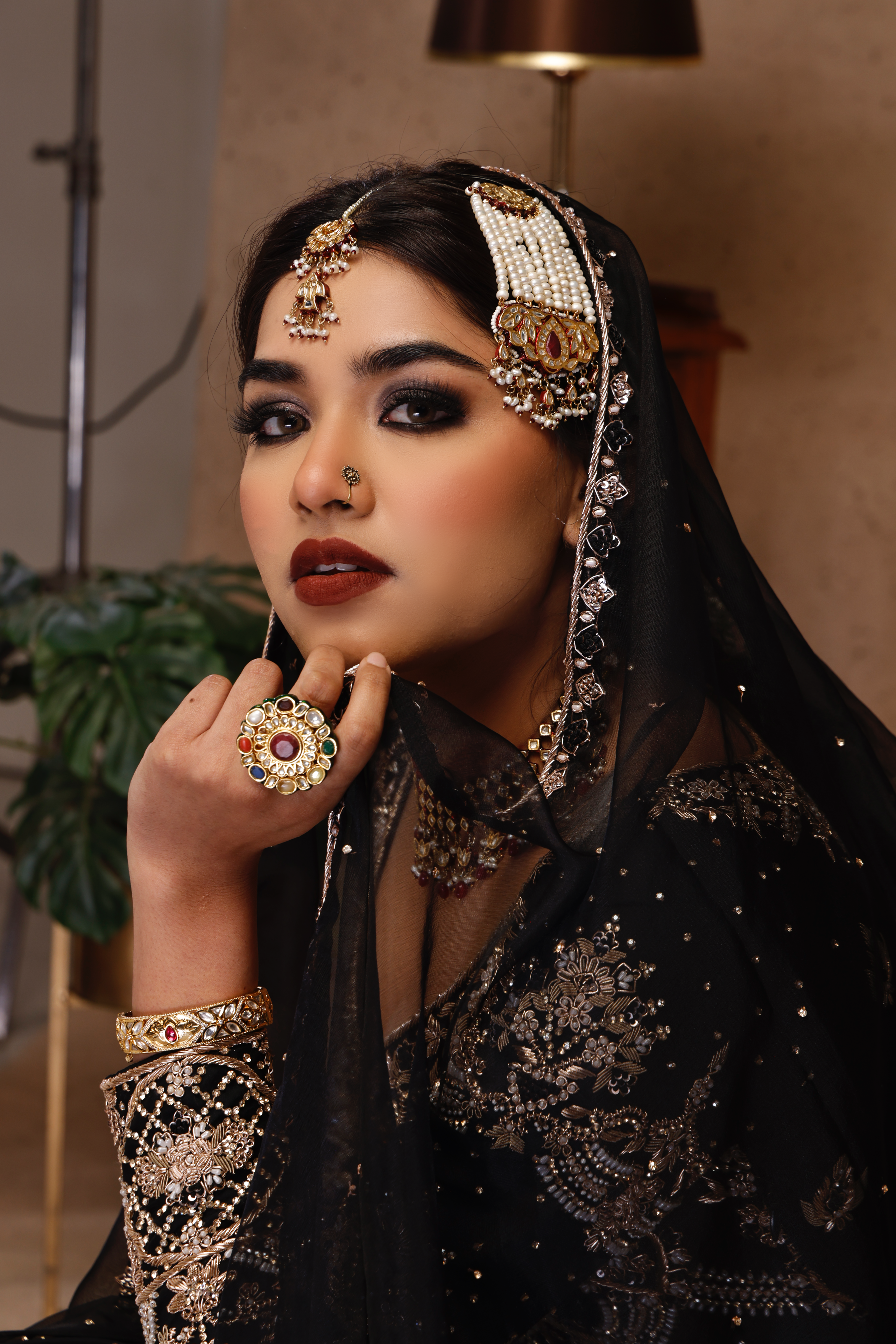 BLACK EMBROIDERY SHIRT AND SHARARA WITH DUPATTA