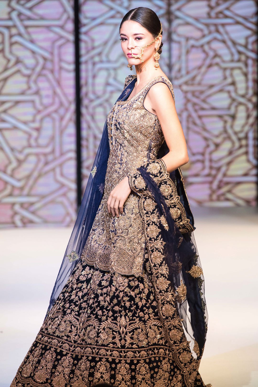Navy Kameez and Lehenga