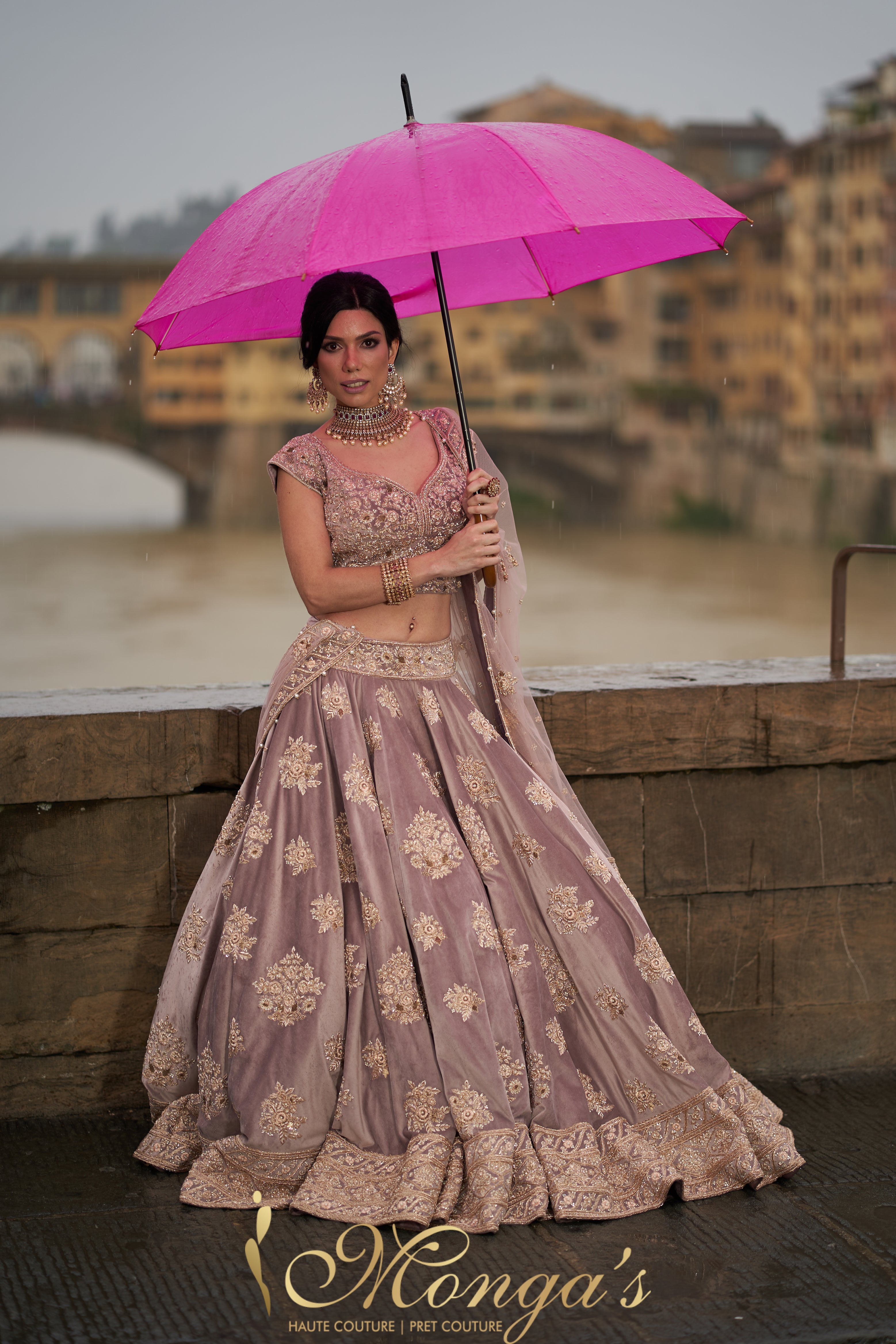 Lilac bridal lehnga