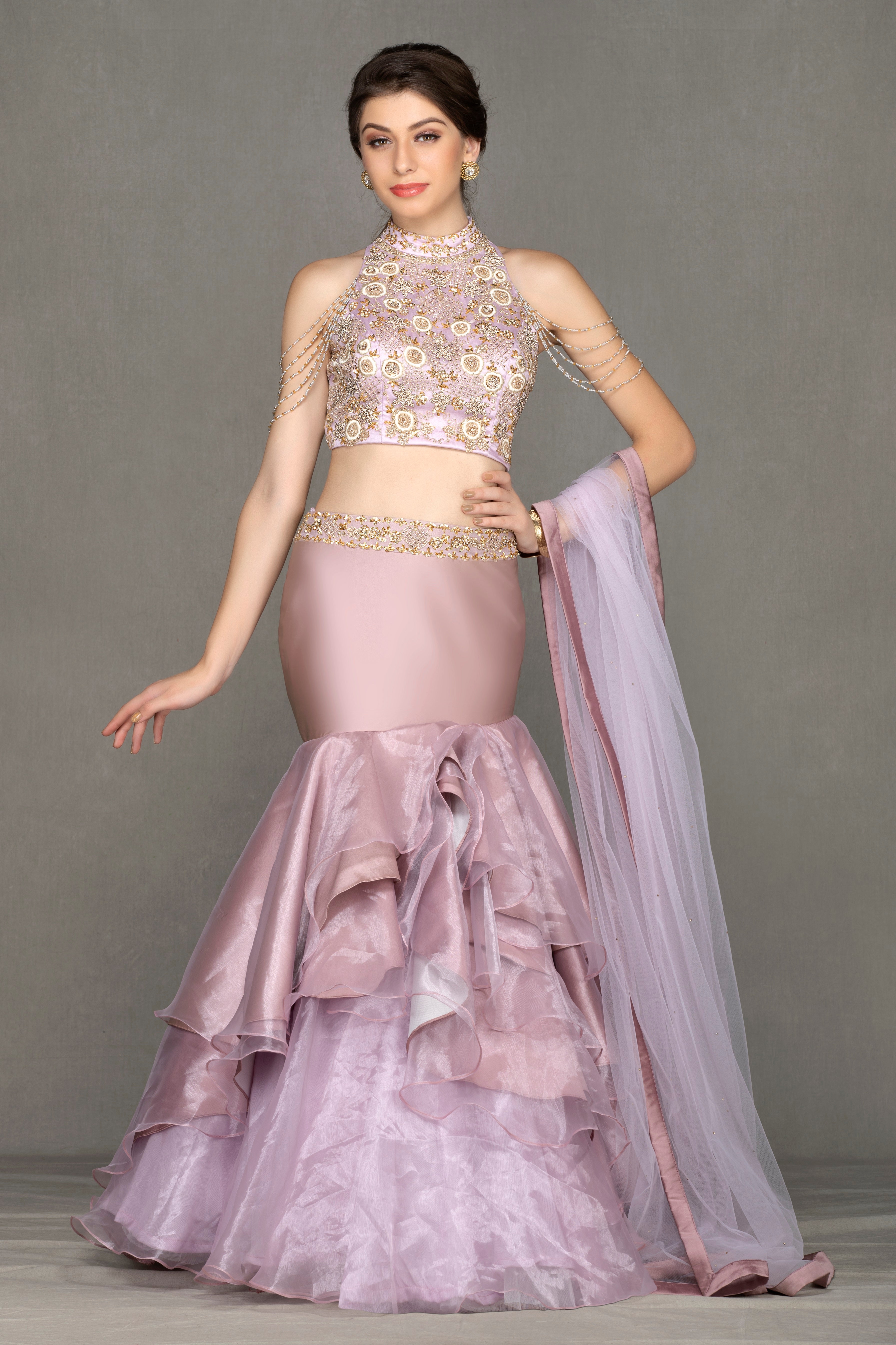 Halter-Neck and Fish-cut Lehenga