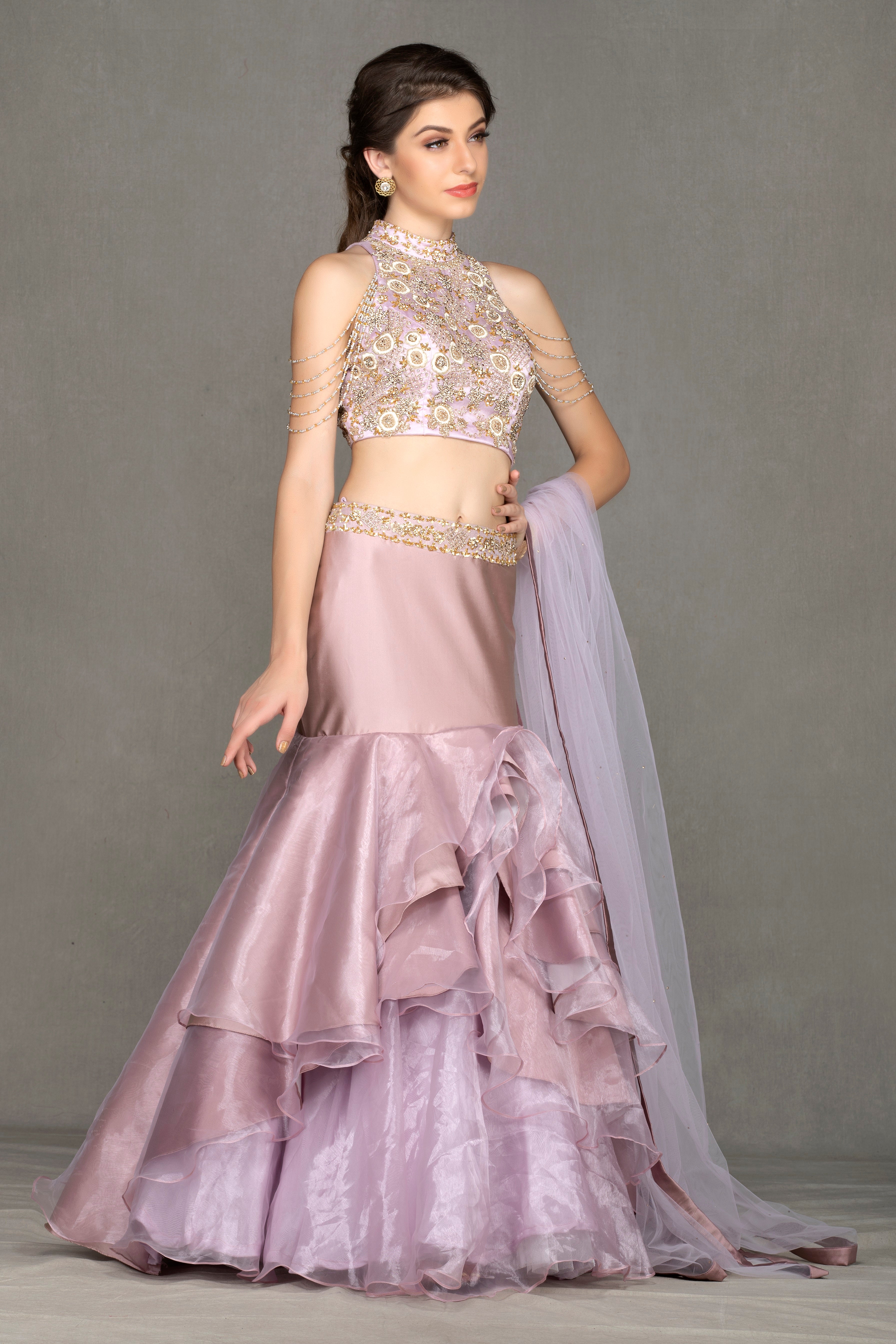 Halter-Neck and Fish-cut Lehenga