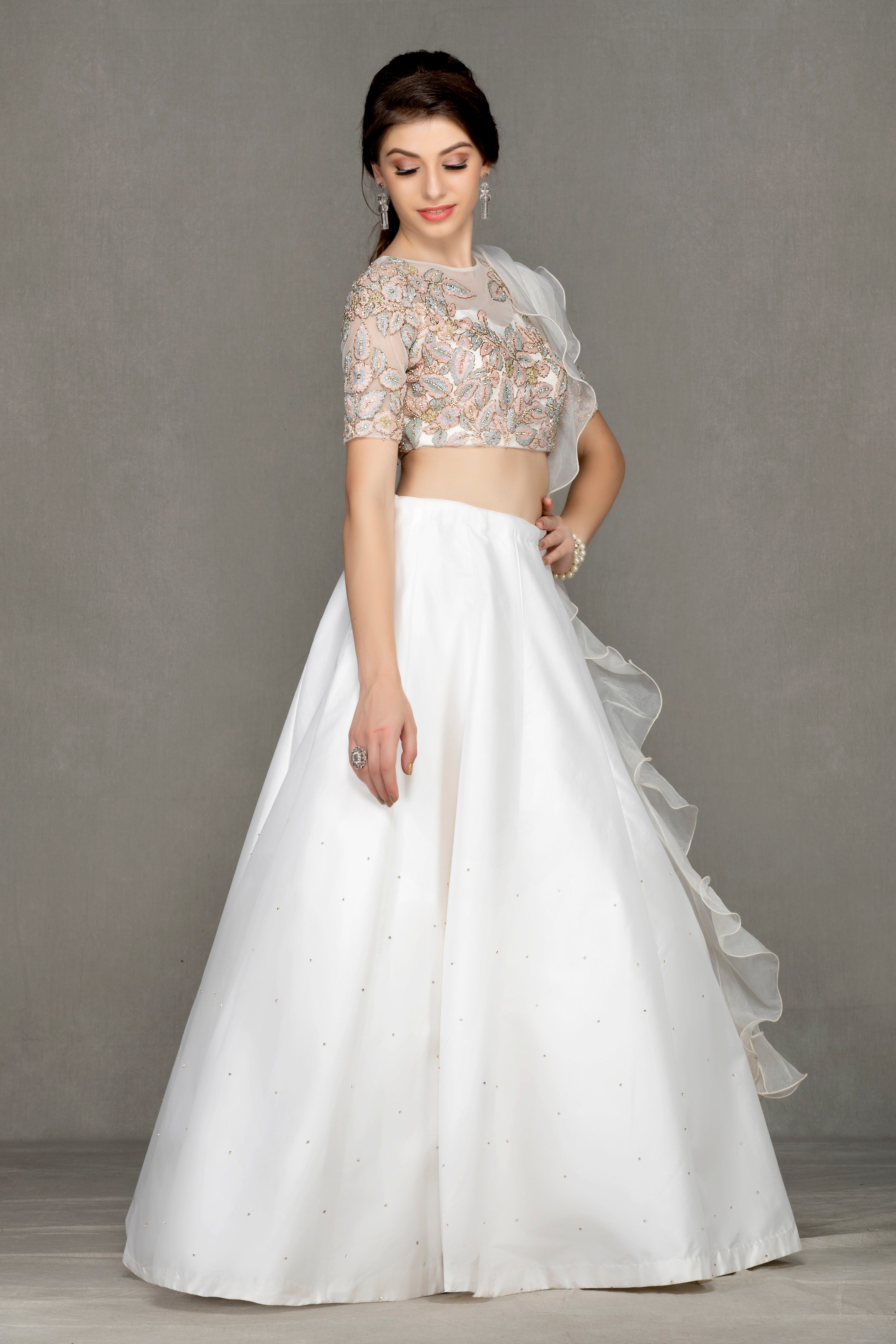 Heavy embroidery Taffeta Lehenga
