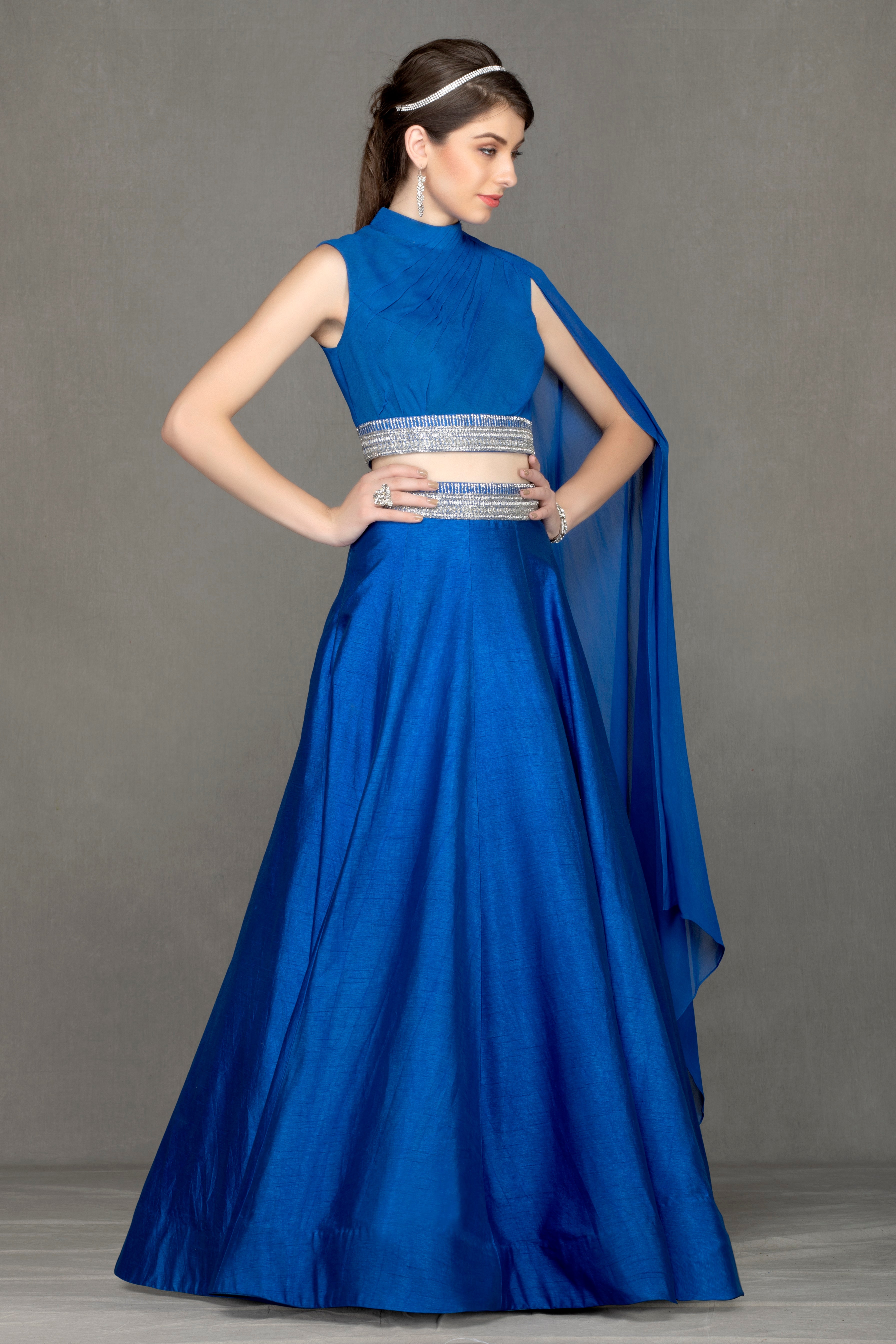 Elegant lehenga with Royal Blue top & Skirt