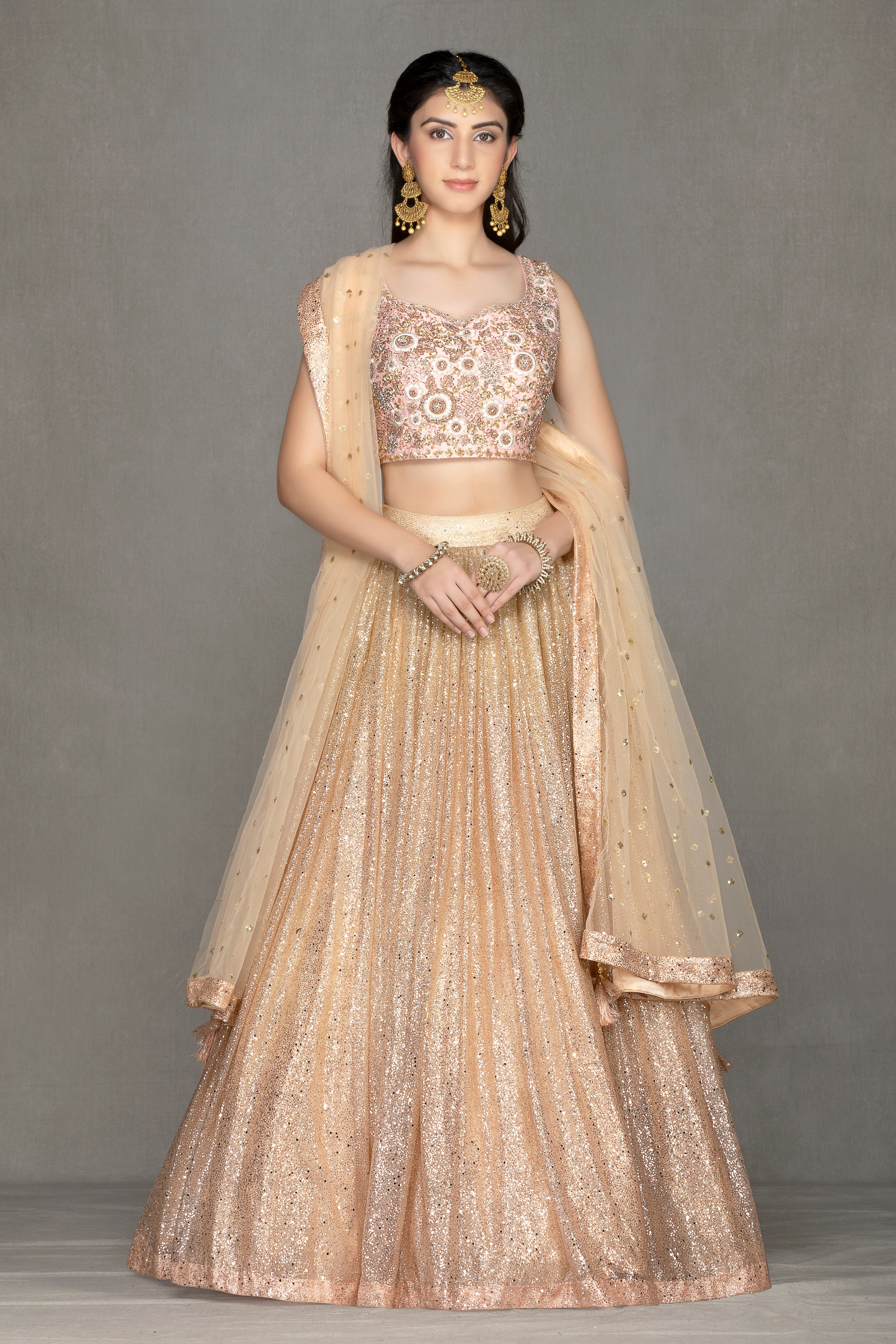 Pink Ombre Shimmer Lehenga
