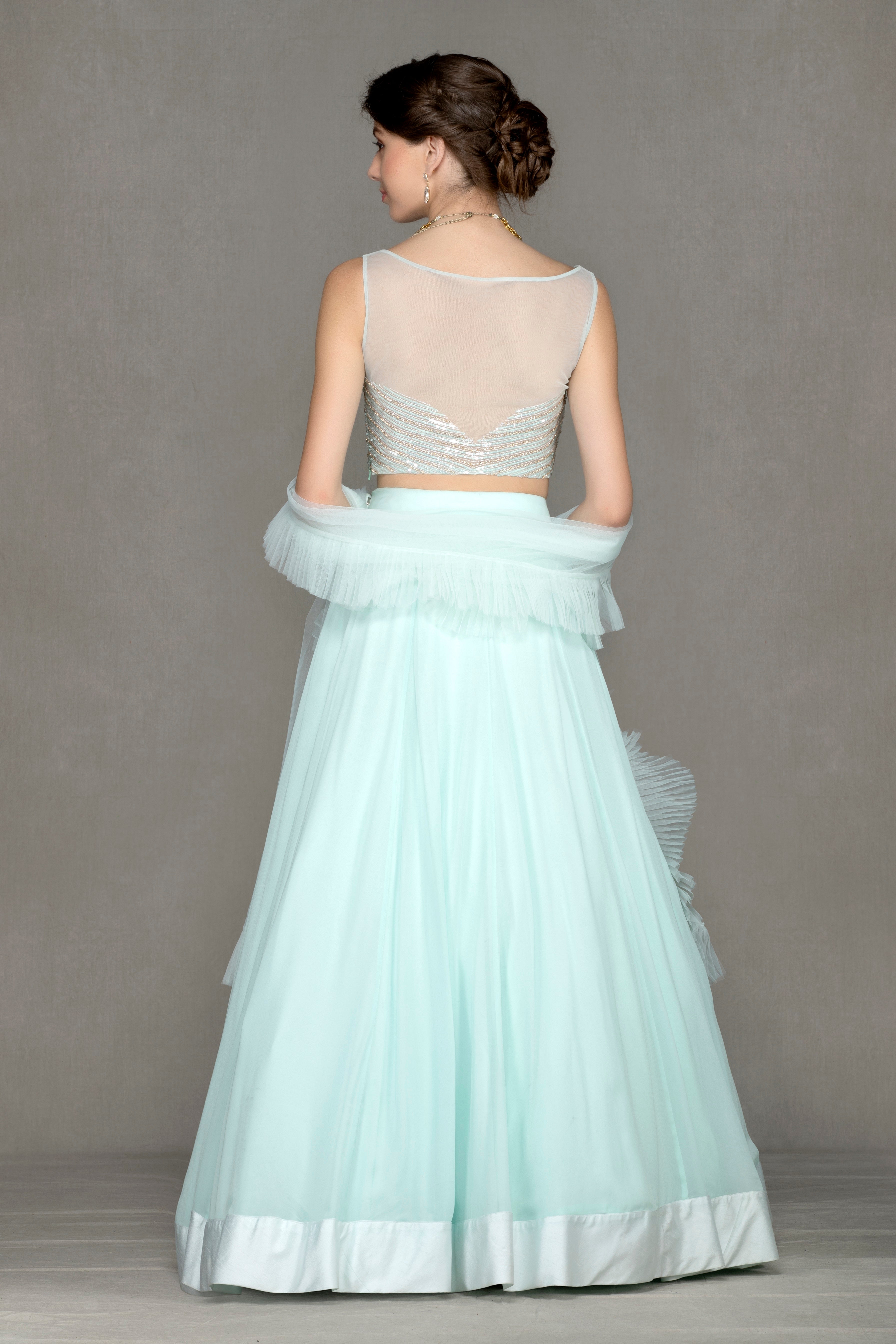 Sequins & Stones Embellished Georgette Lehenga