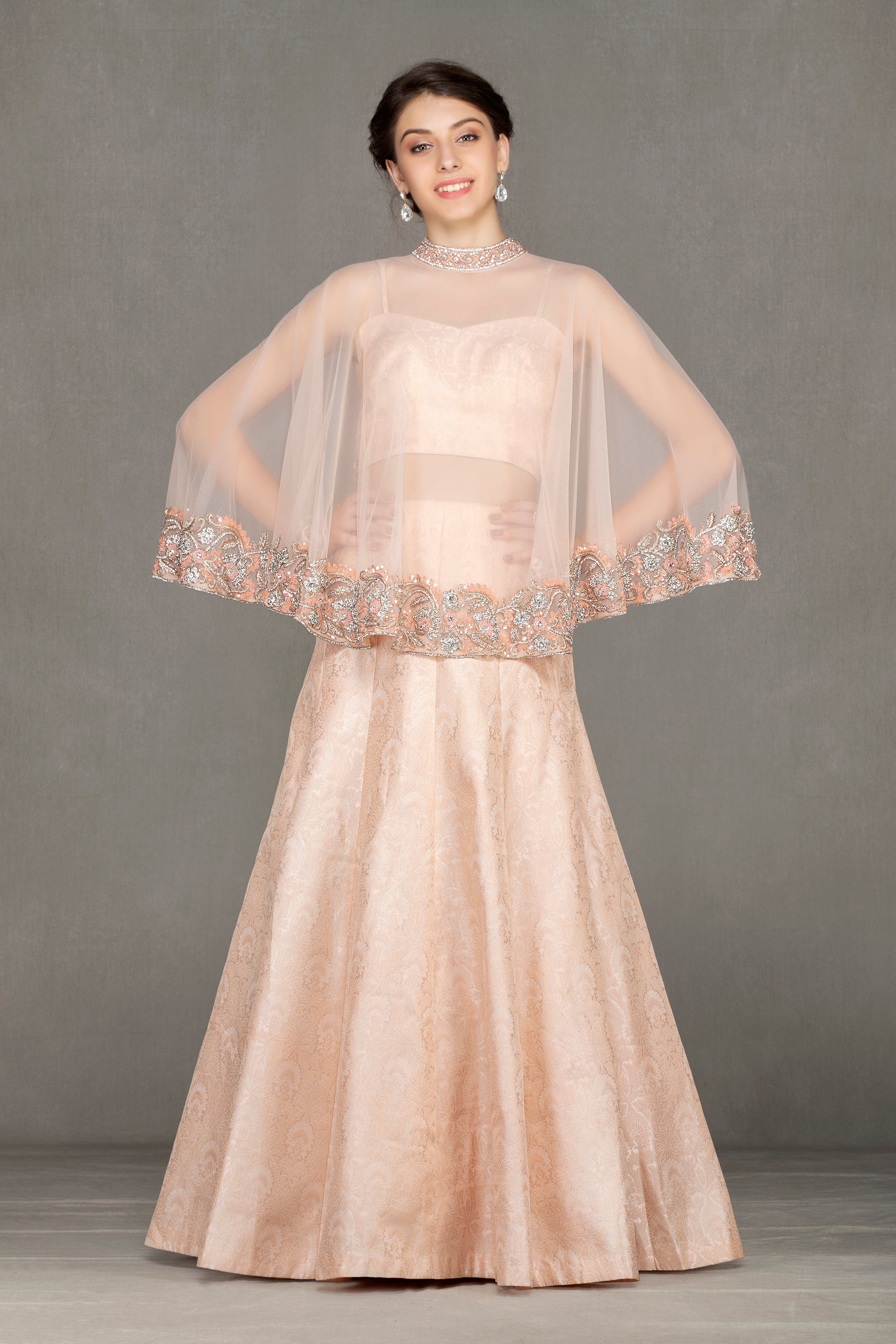 Zardozi top with buster & brocade Skirt