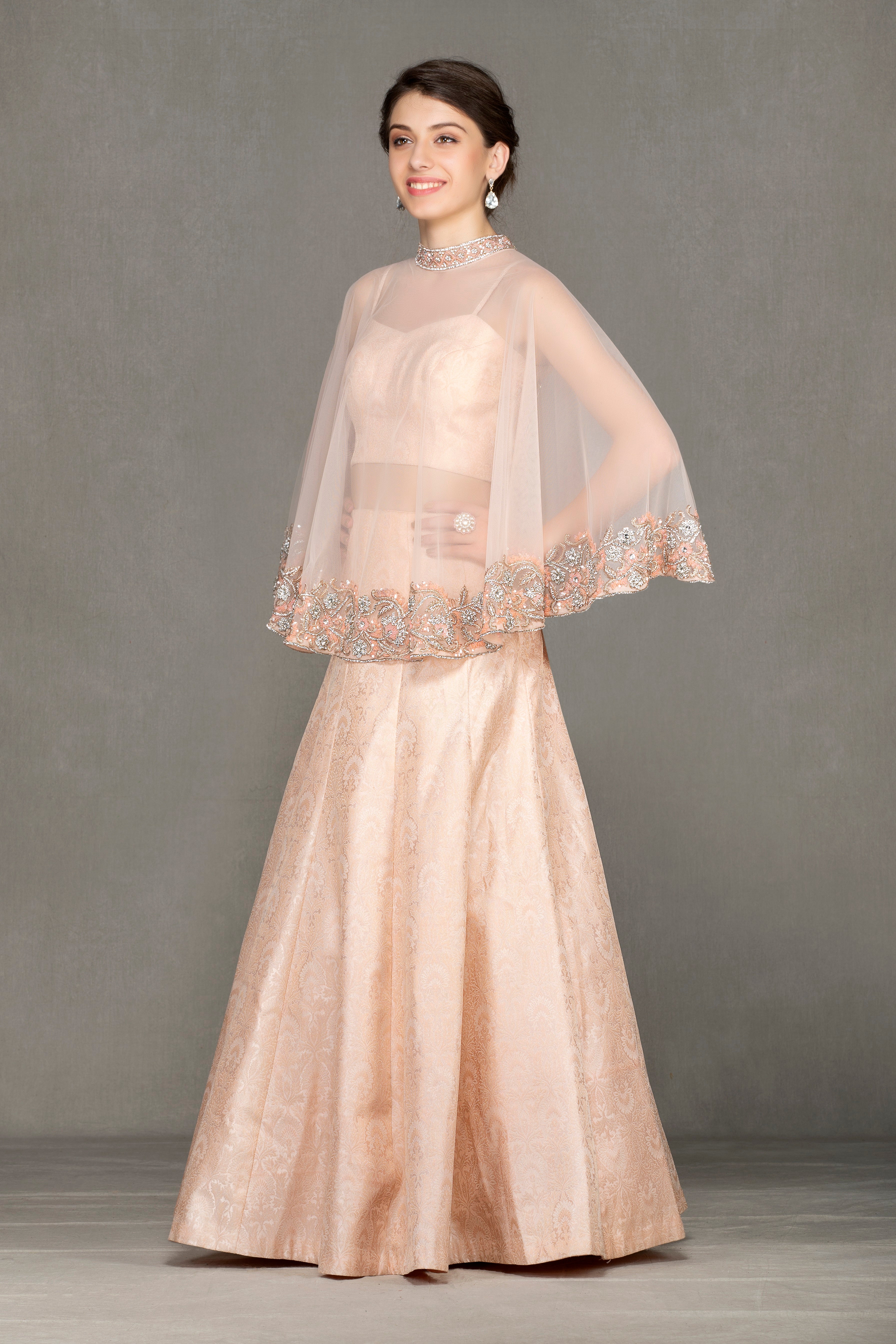 Zardozi top with buster & brocade Skirt