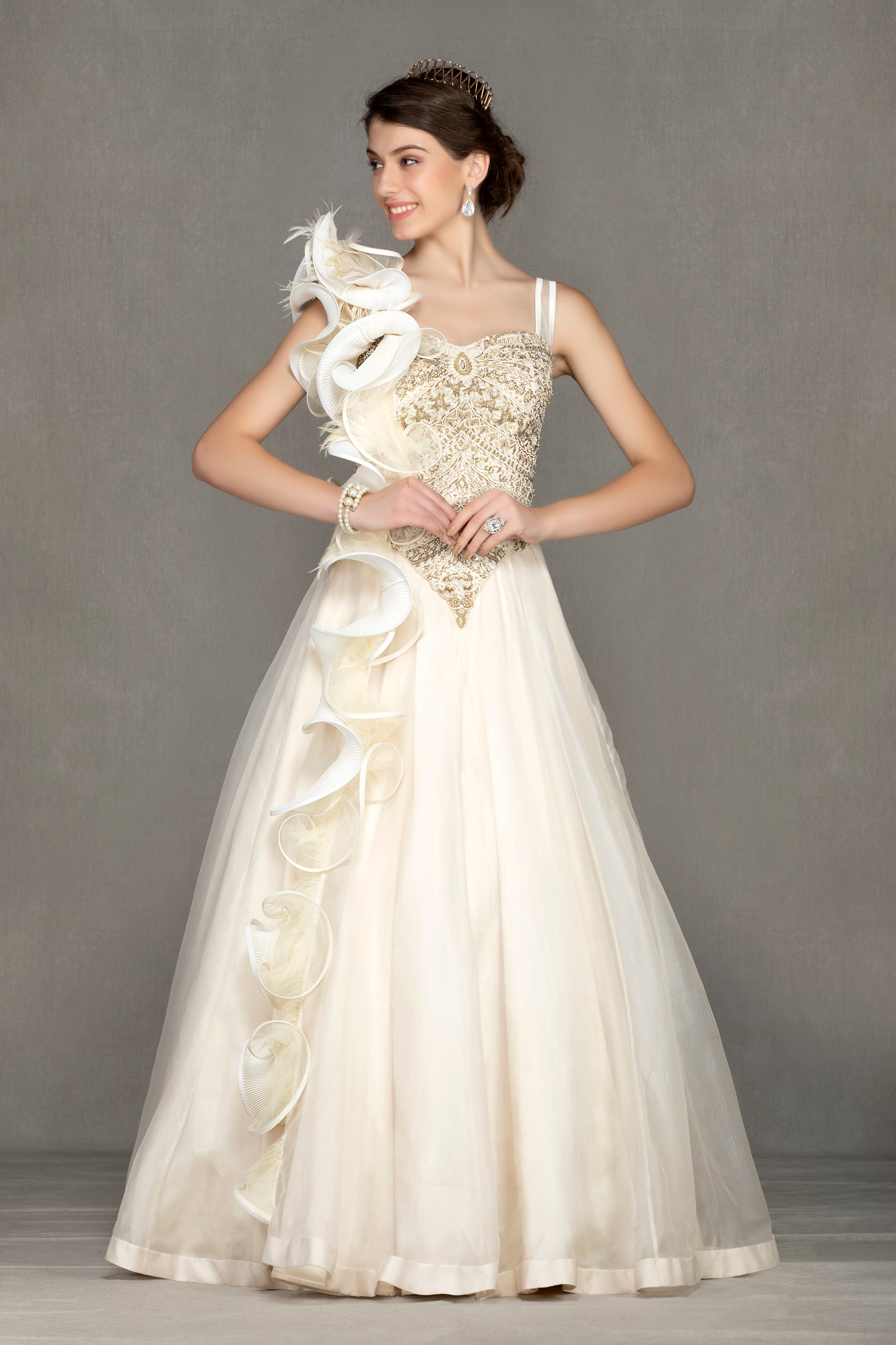 Princess Dress with ruffle scarf