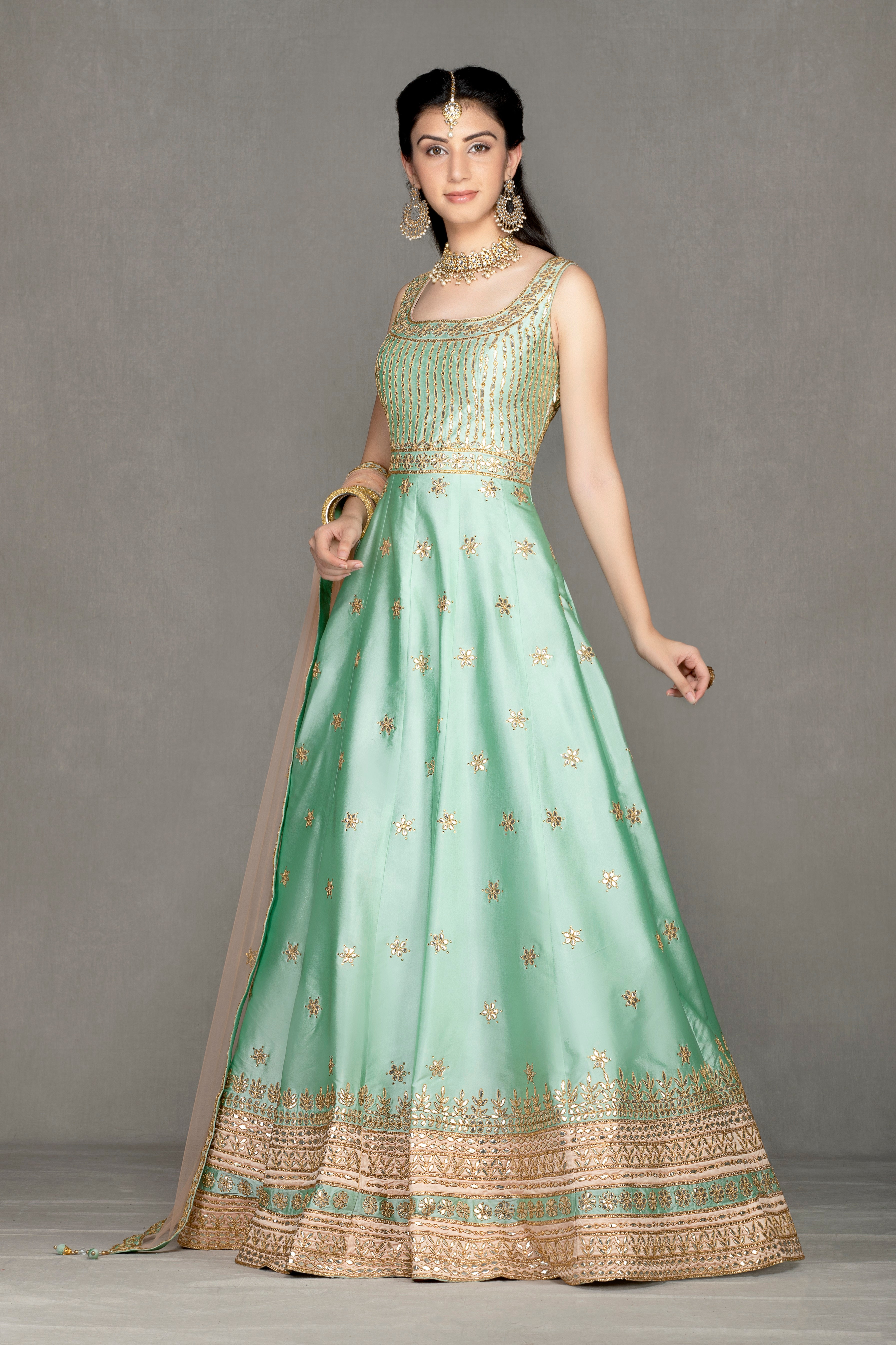 Mint Anarkali Gown