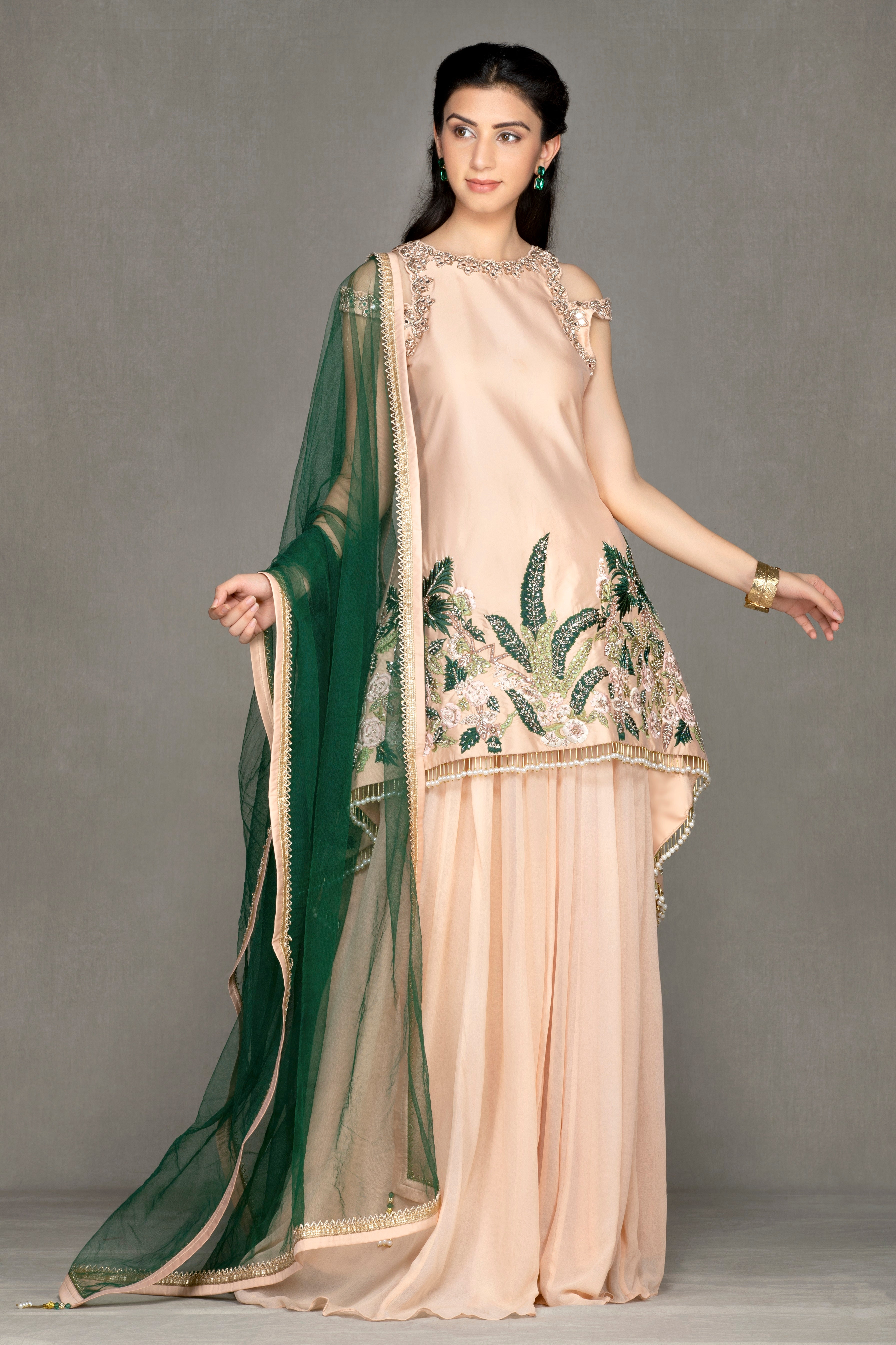 Long Tail top Sharara/Plazzo