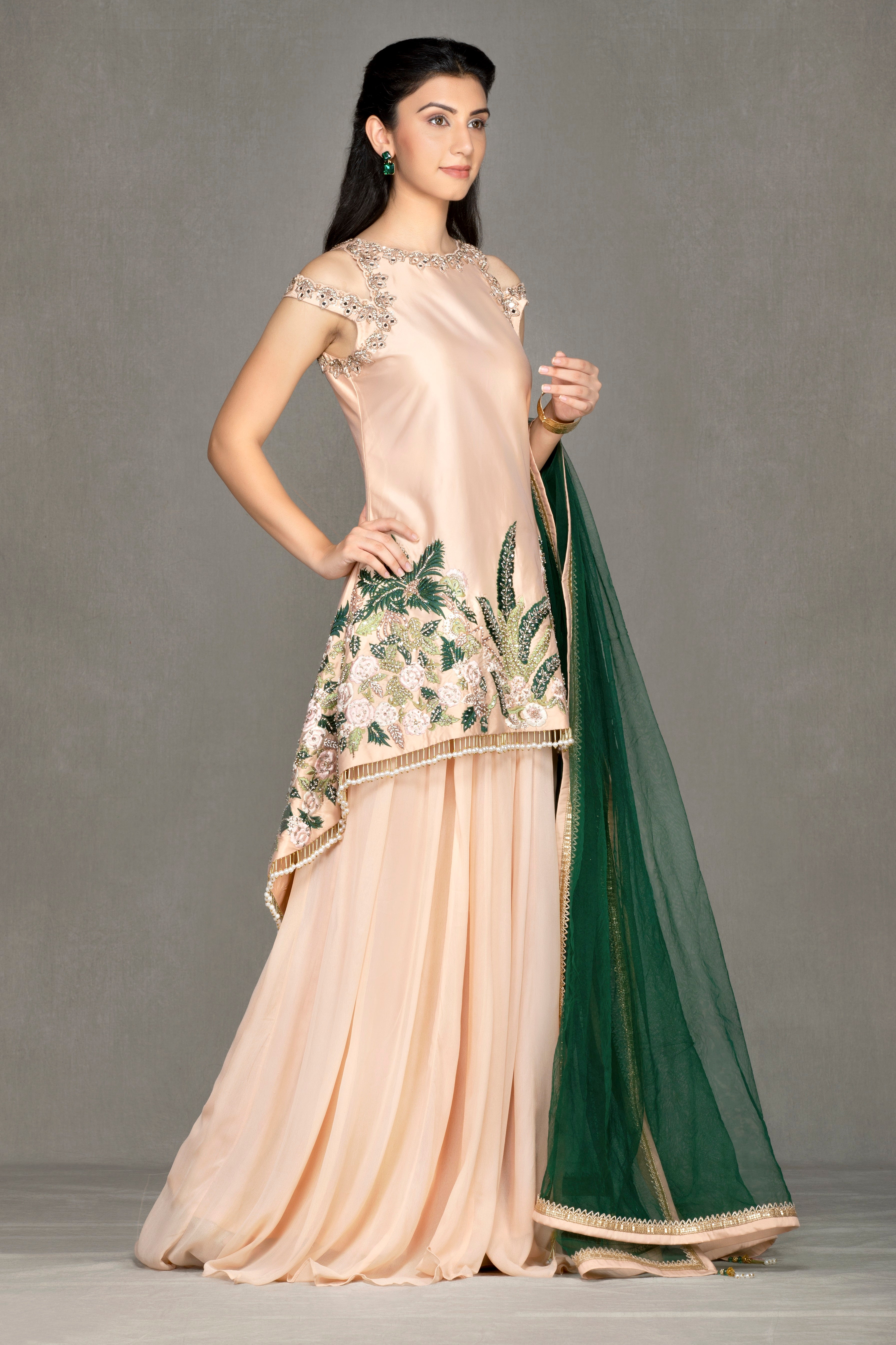 Long Tail top Sharara/Plazzo