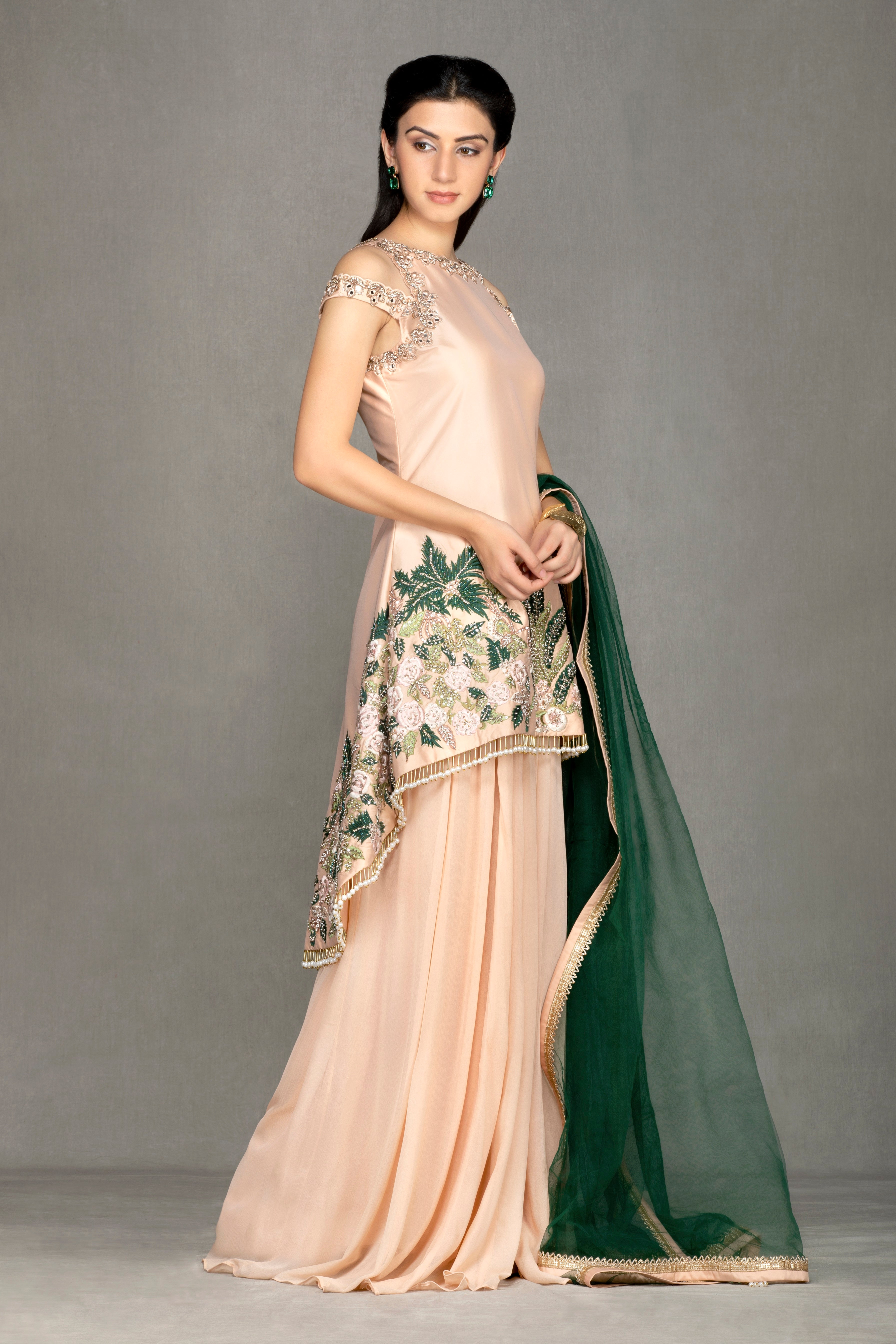 Long Tail top Sharara/Plazzo